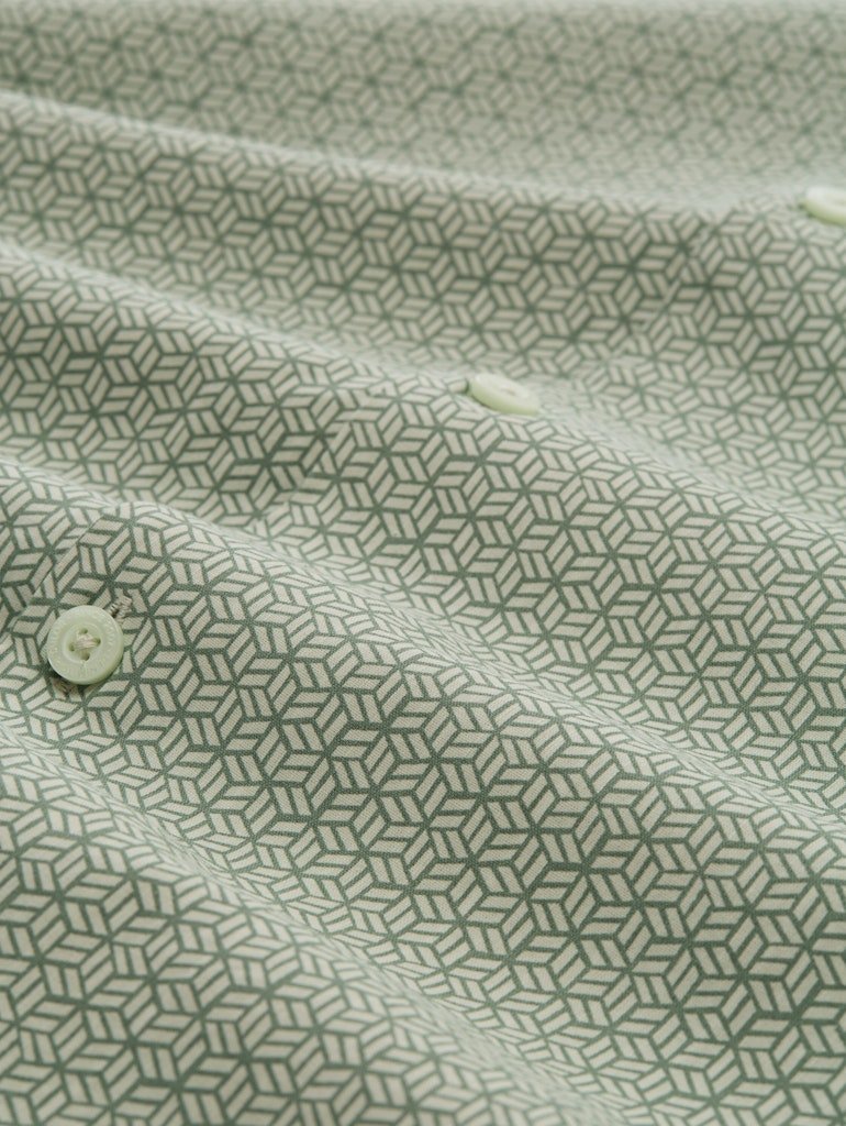 Tom Tailor denim Herren Hemden kurz Green Mint Geom