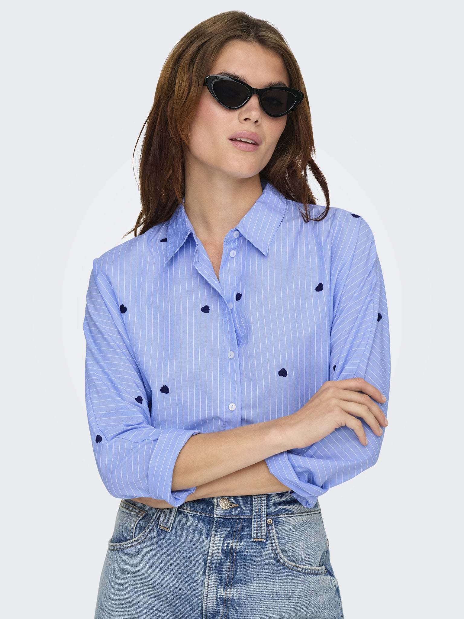 Only Damen Blusen Moonlight Blue/