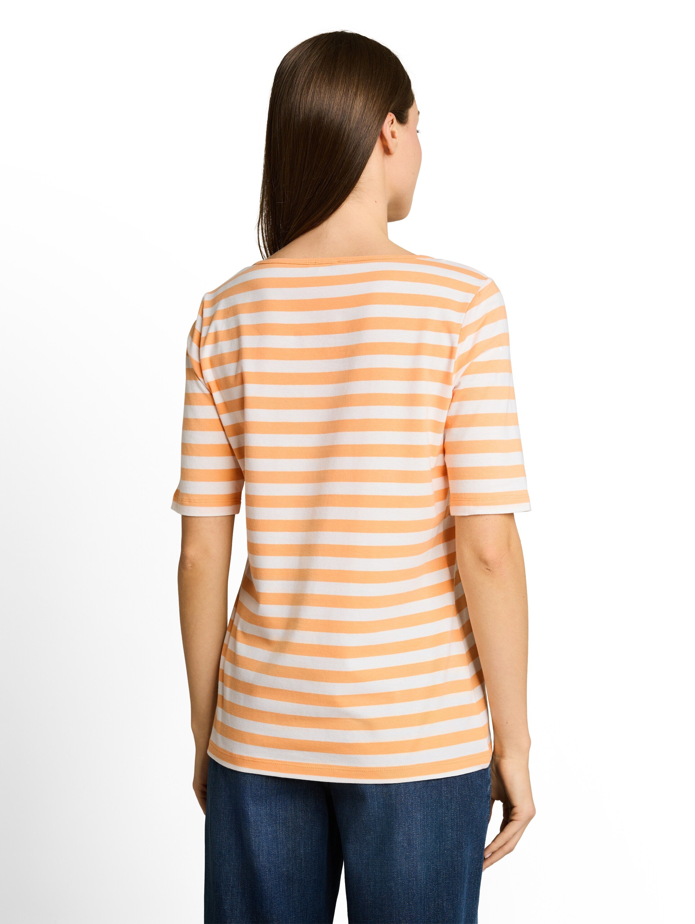 Tom Tailor Damen T-Shirts Orange White St