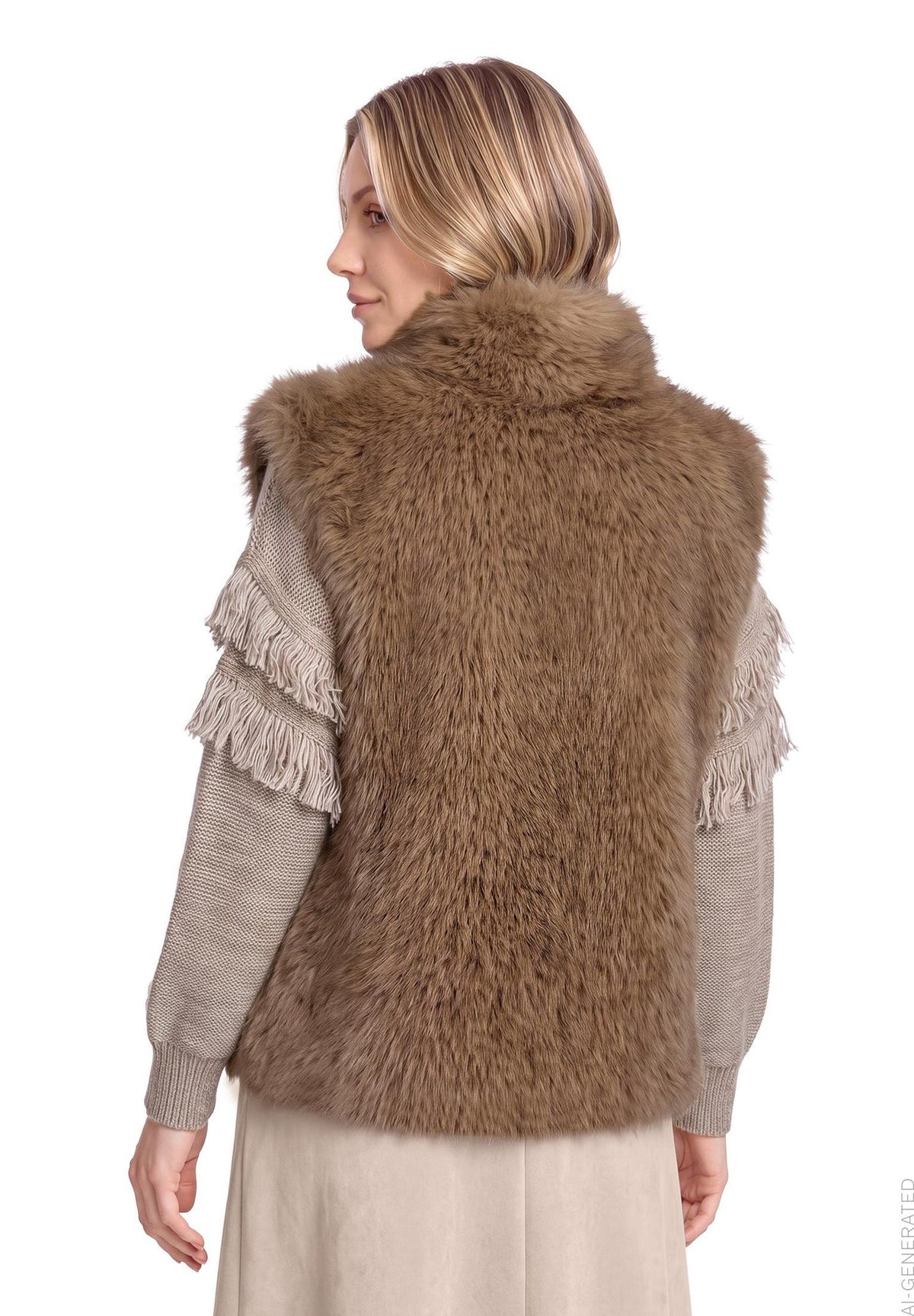 Betty & Co Damen Outdoorwesten Taupe Melange