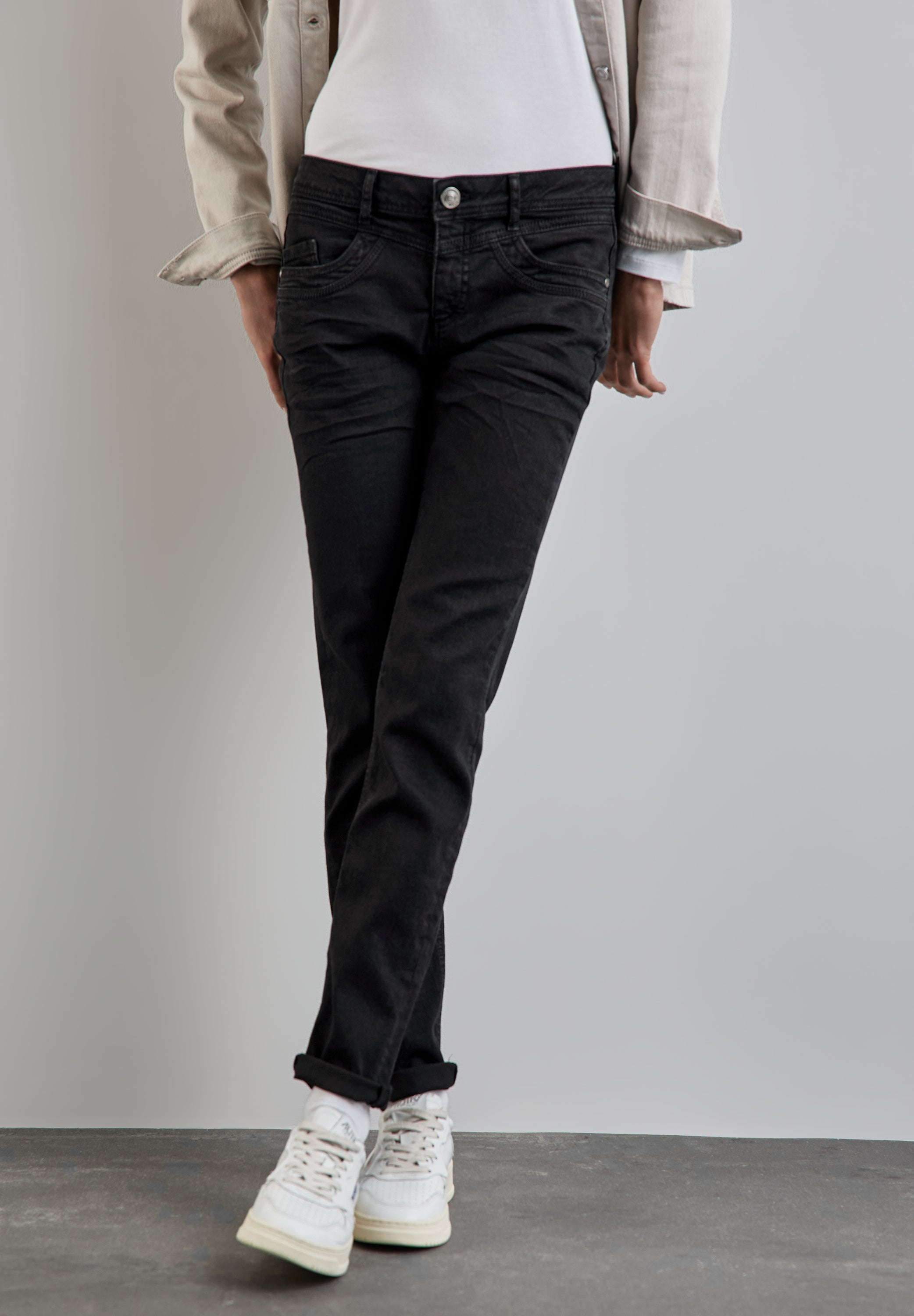 Street One Damen Hosen  Deep Blac