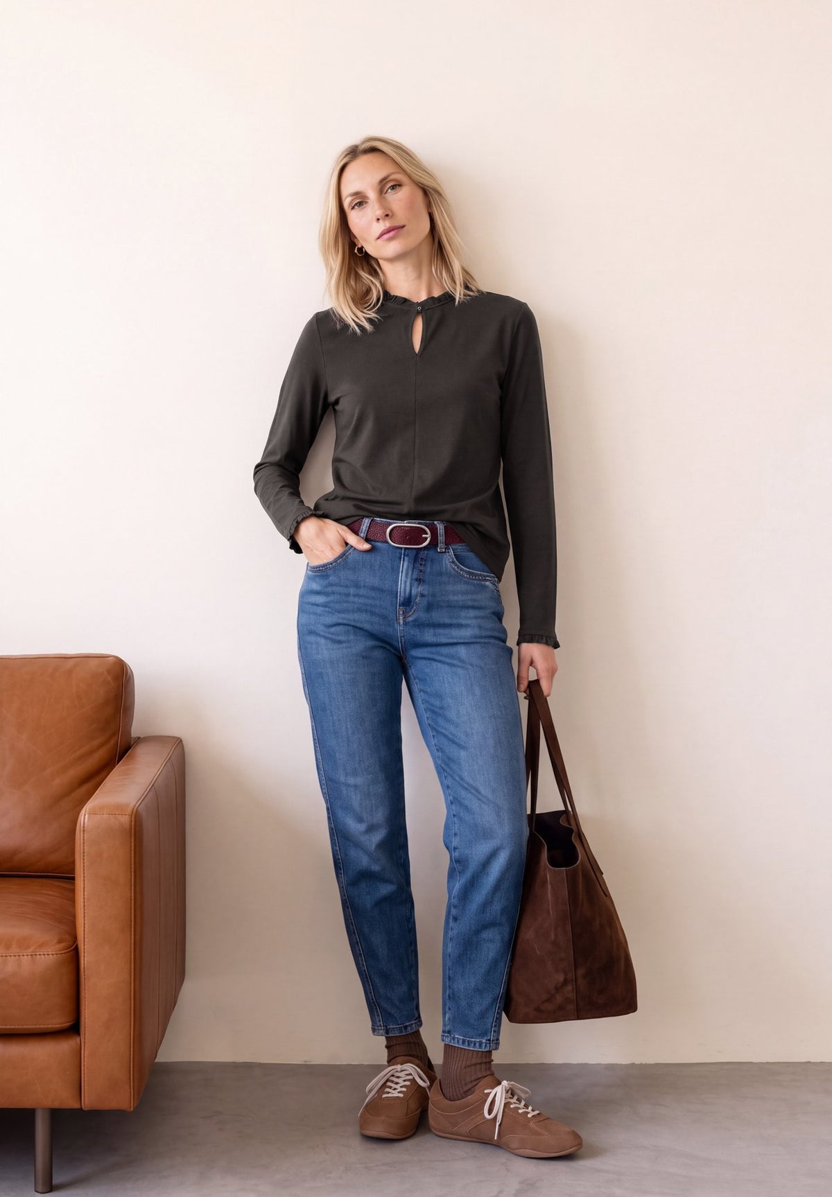 Street One Damen T-Shirts  Black Cof