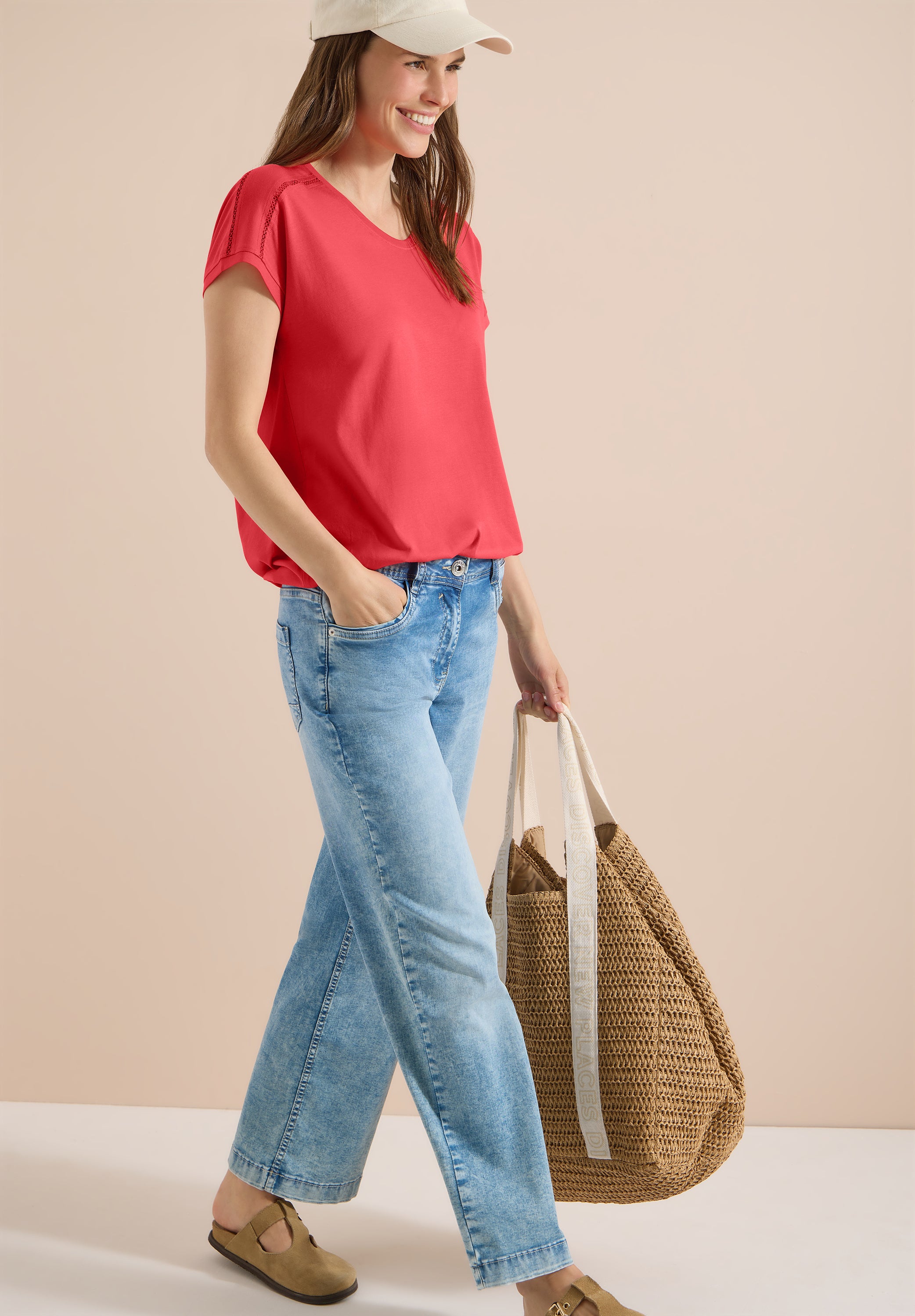 Cecil Damen T-Shirts Coral