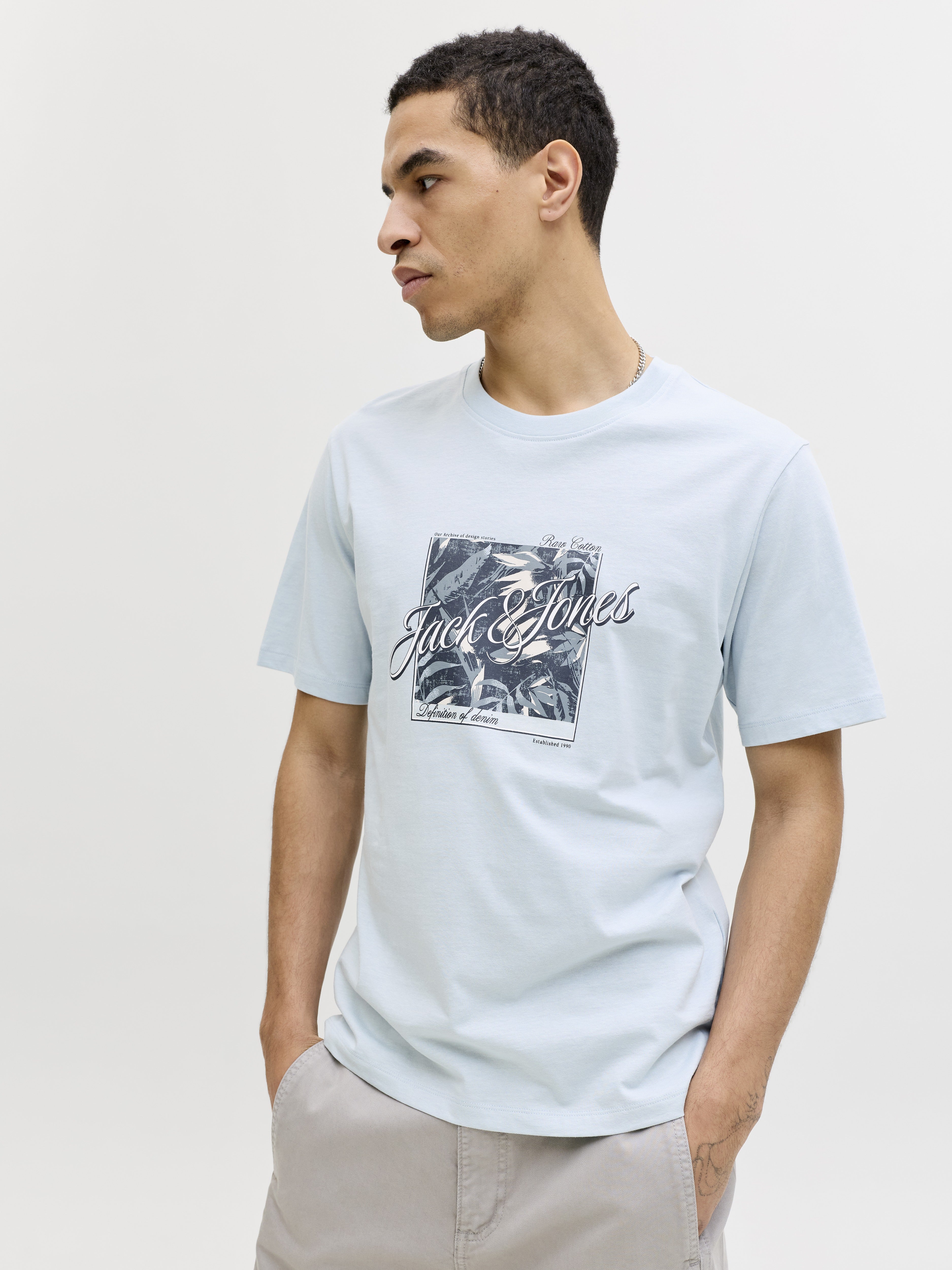 Jack & Jones Herren T-Shirts kurz Celestial Blue