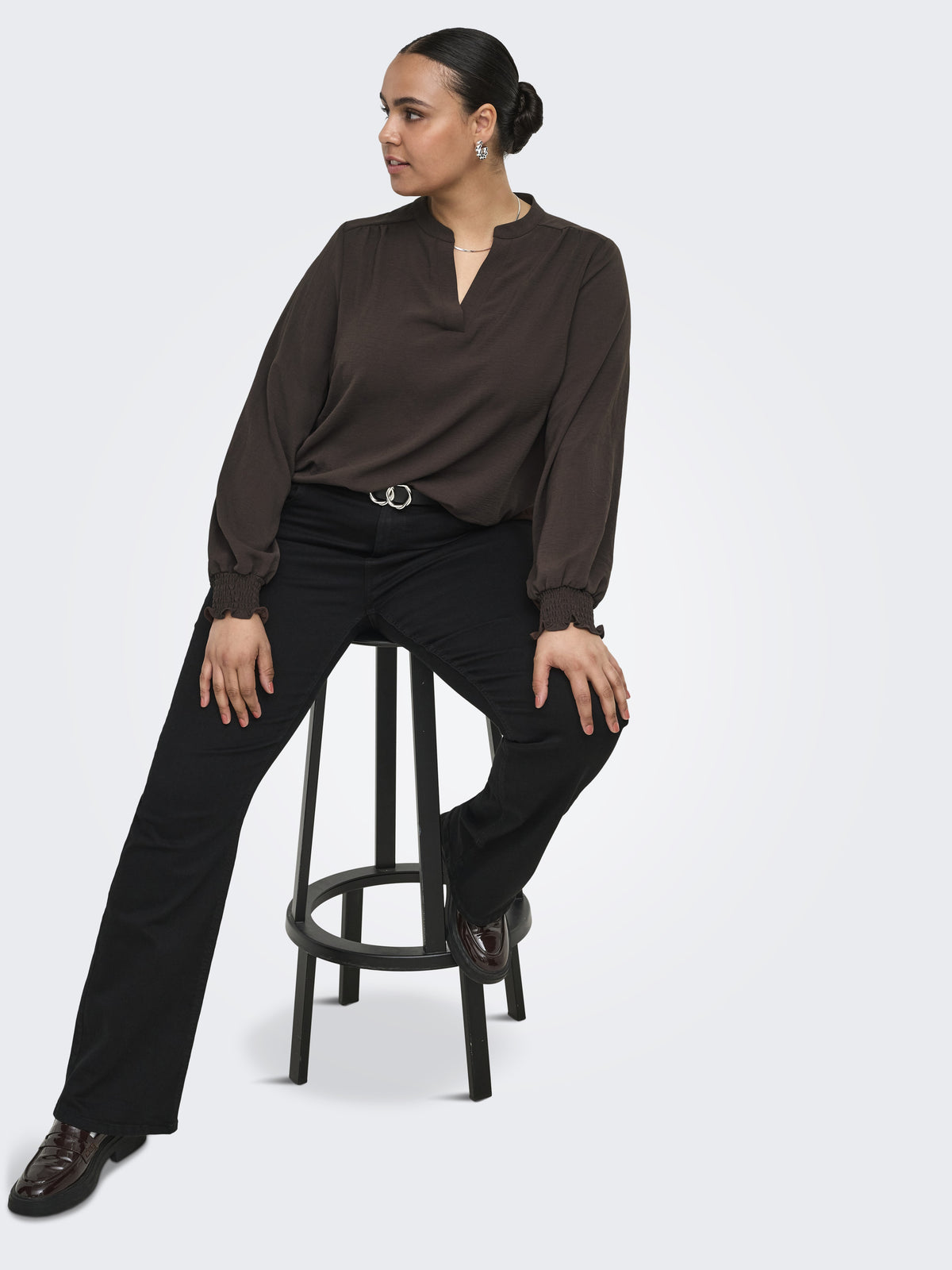 Only Carmakoma Damen T-Shirts Coffee Bean