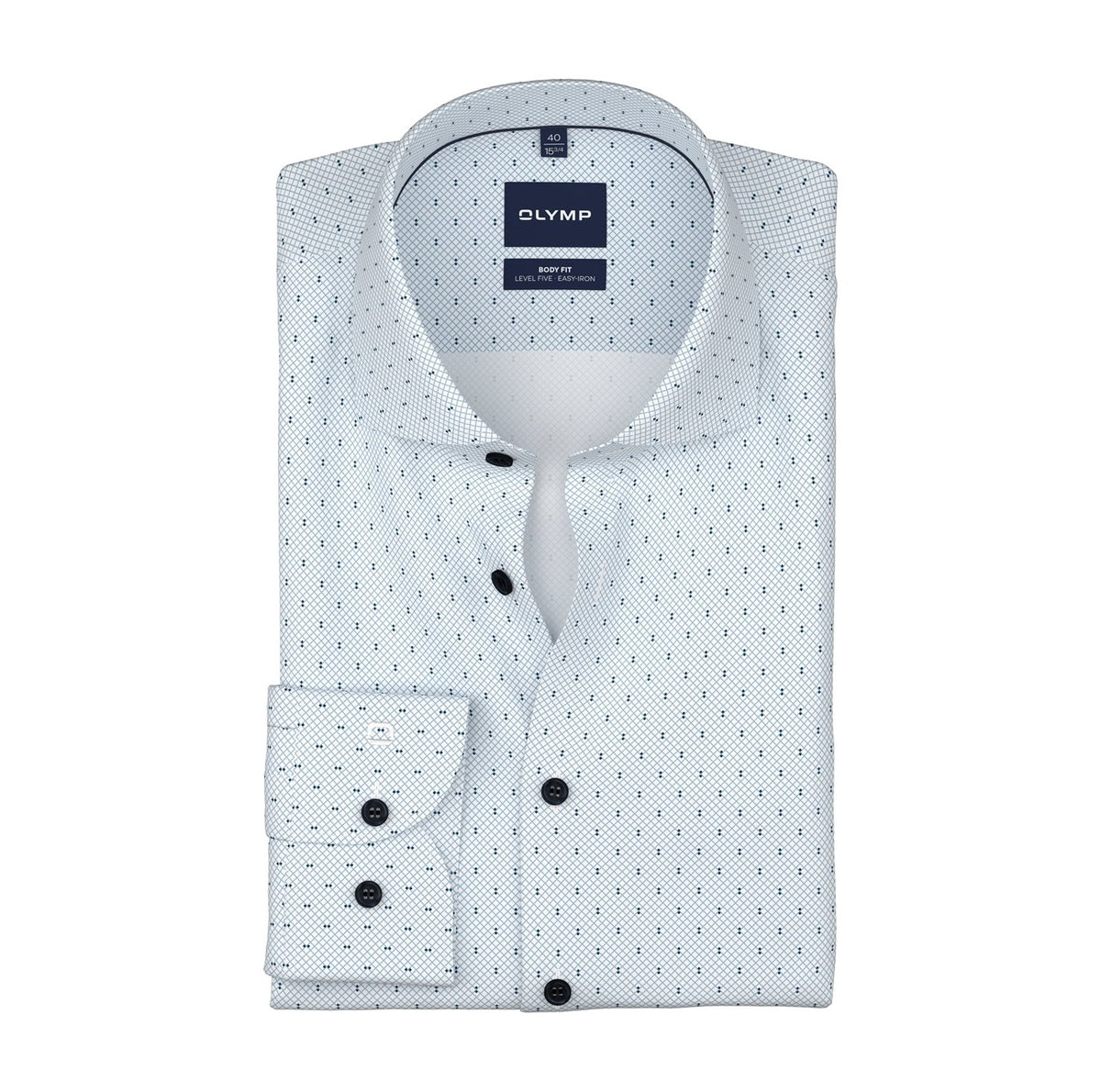 Olymp Herren Hemden lang  Bleu