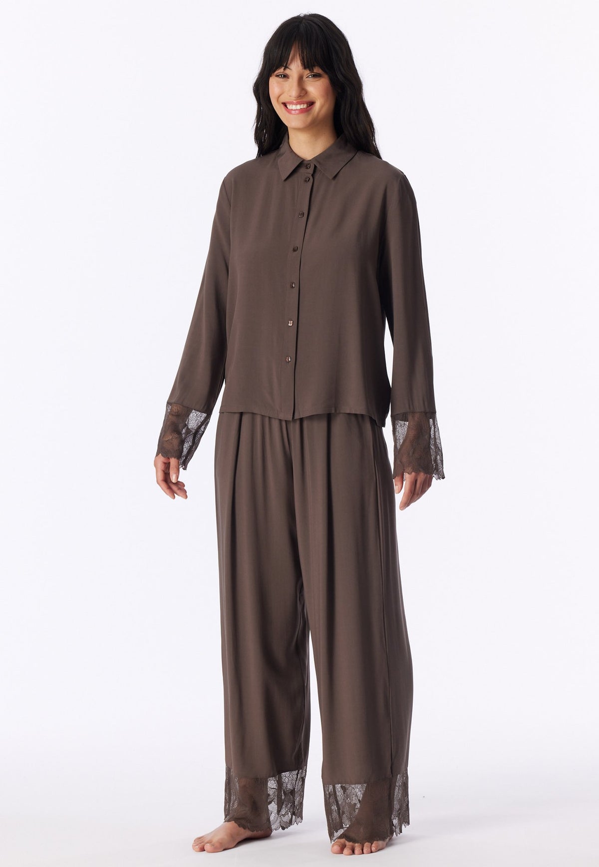 Schiesser Schlafanzug Deep Brown