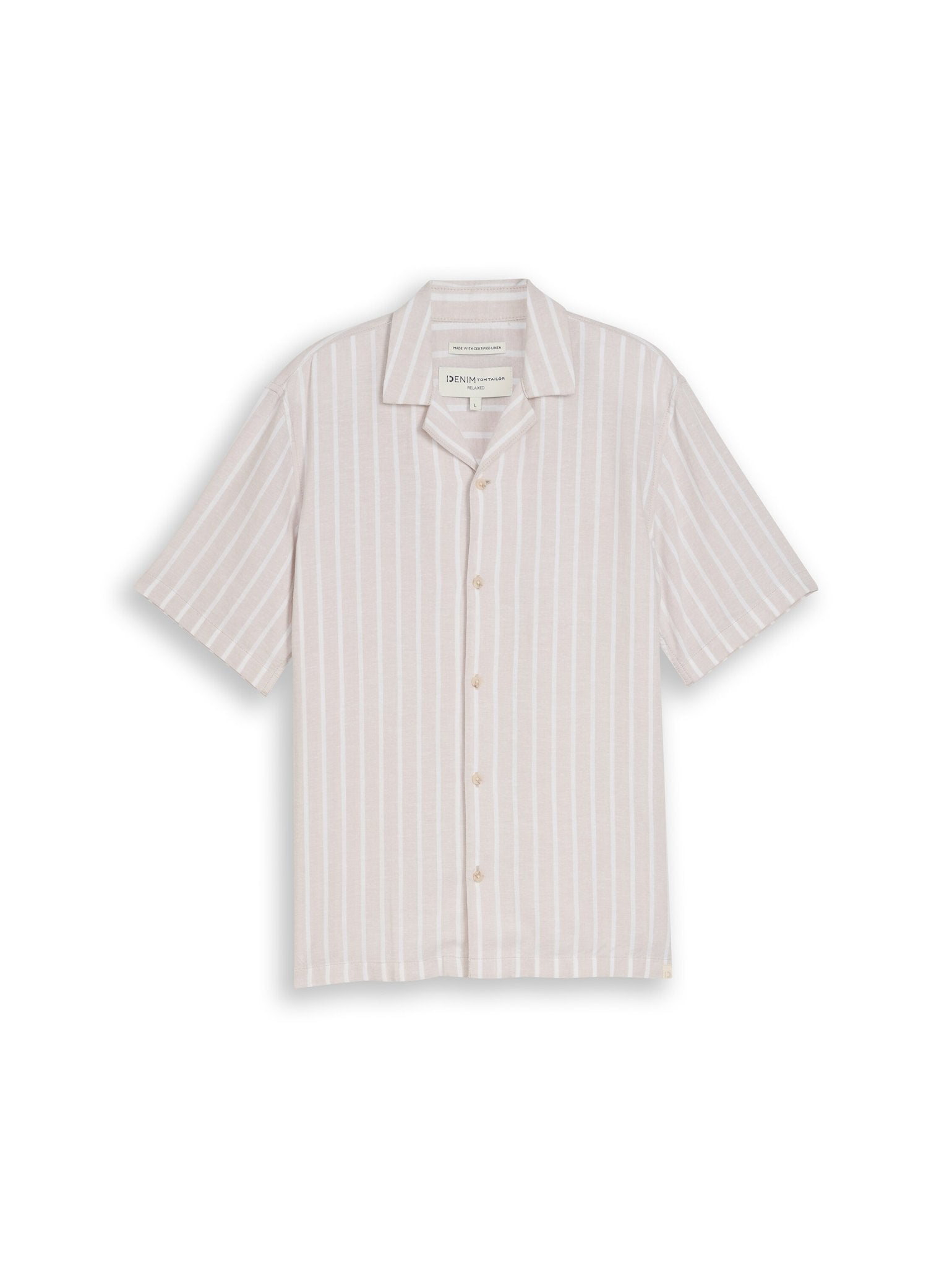 Tom Tailor denim Herren Hemden kurz Muted Grey Stri