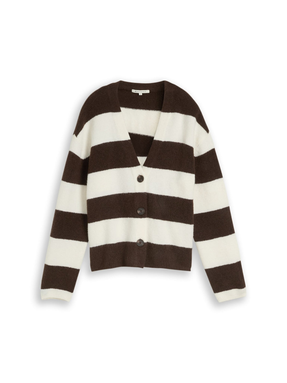 Tom Tailor denim Damen Strickjacken Big Brown White