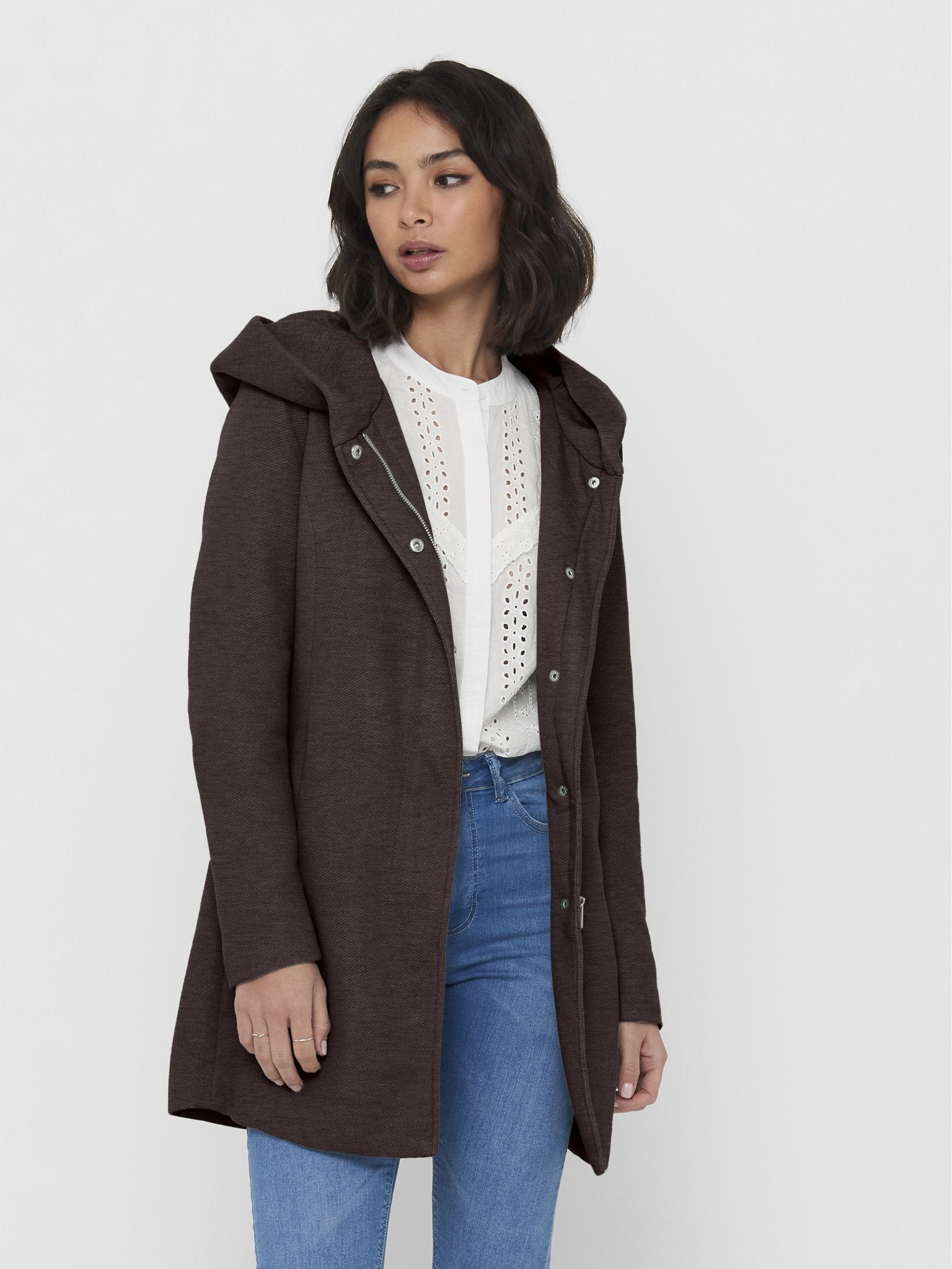 only Damen Mantel Black Coffee/Me