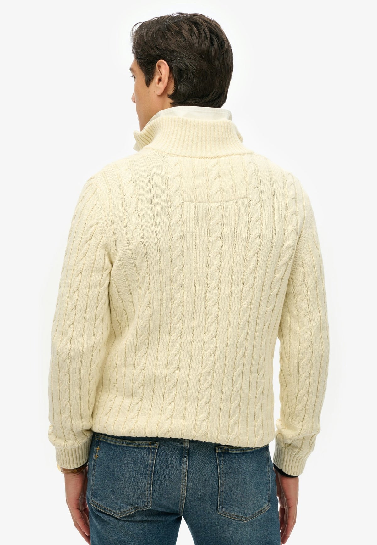 Superdry Men Herren Strickjacken C Cream