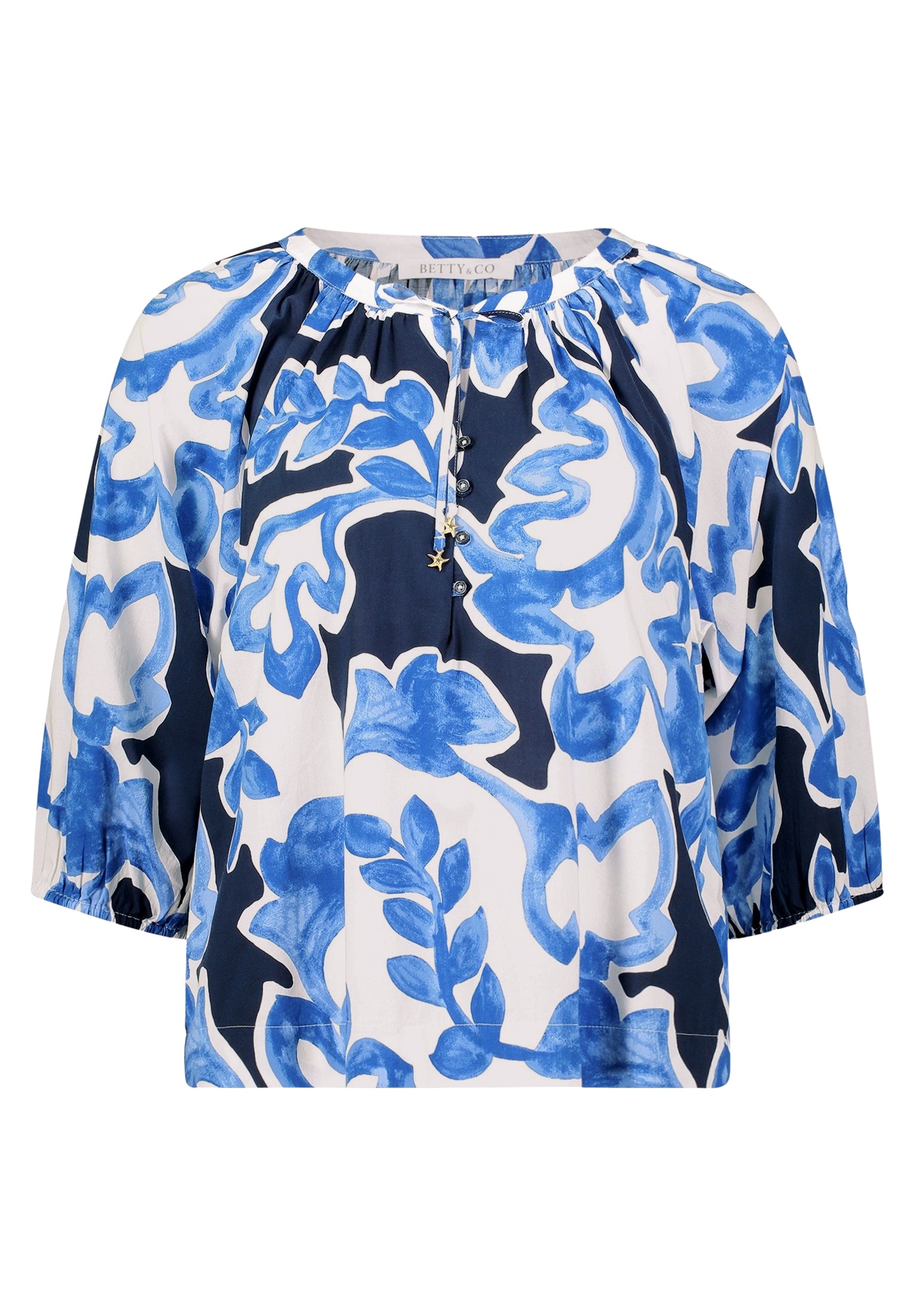Betty & Co Damen Blusen Cream/Dark Blue