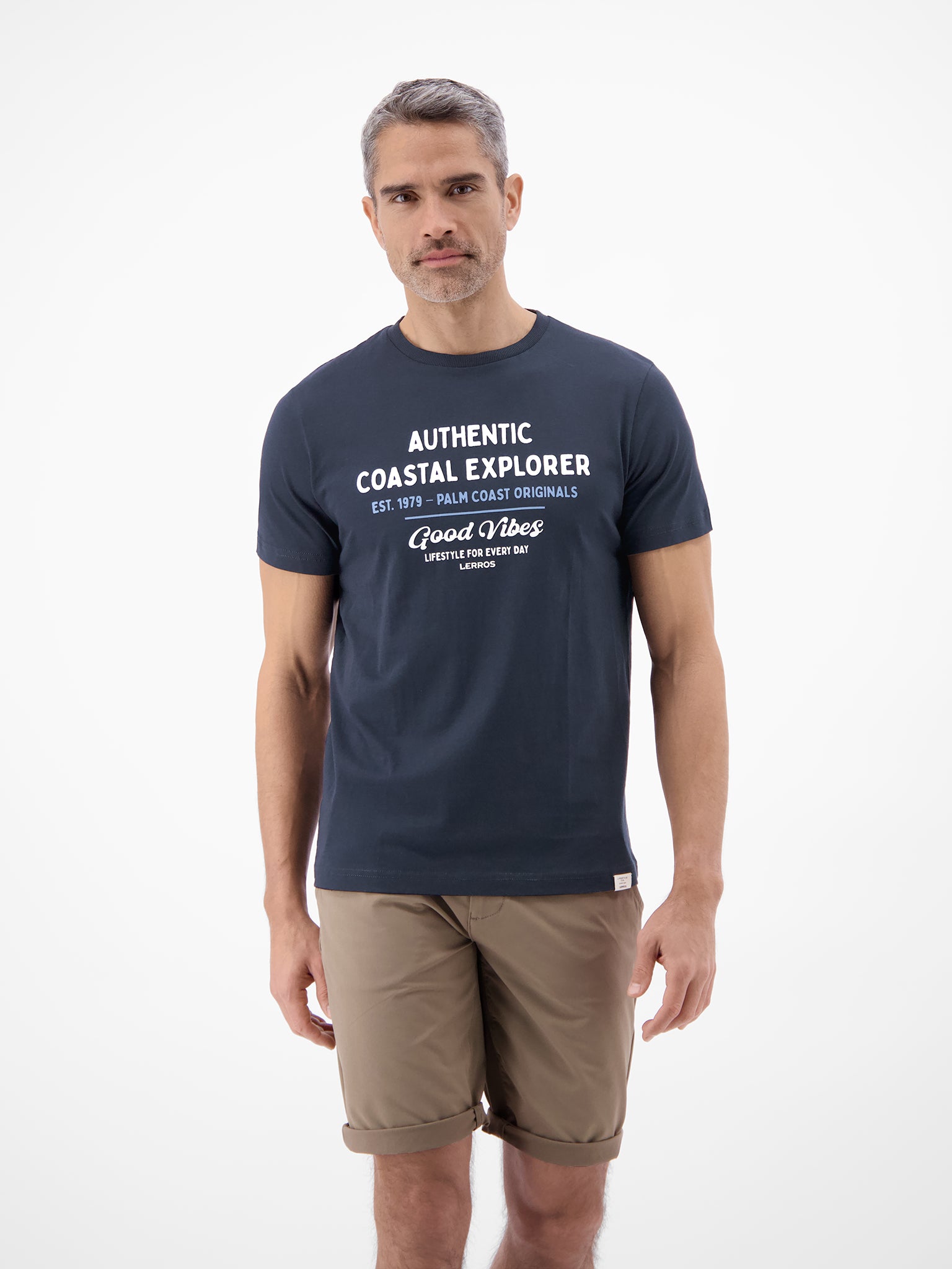 Lerros Herren T-Shirts kurz Classic Navy