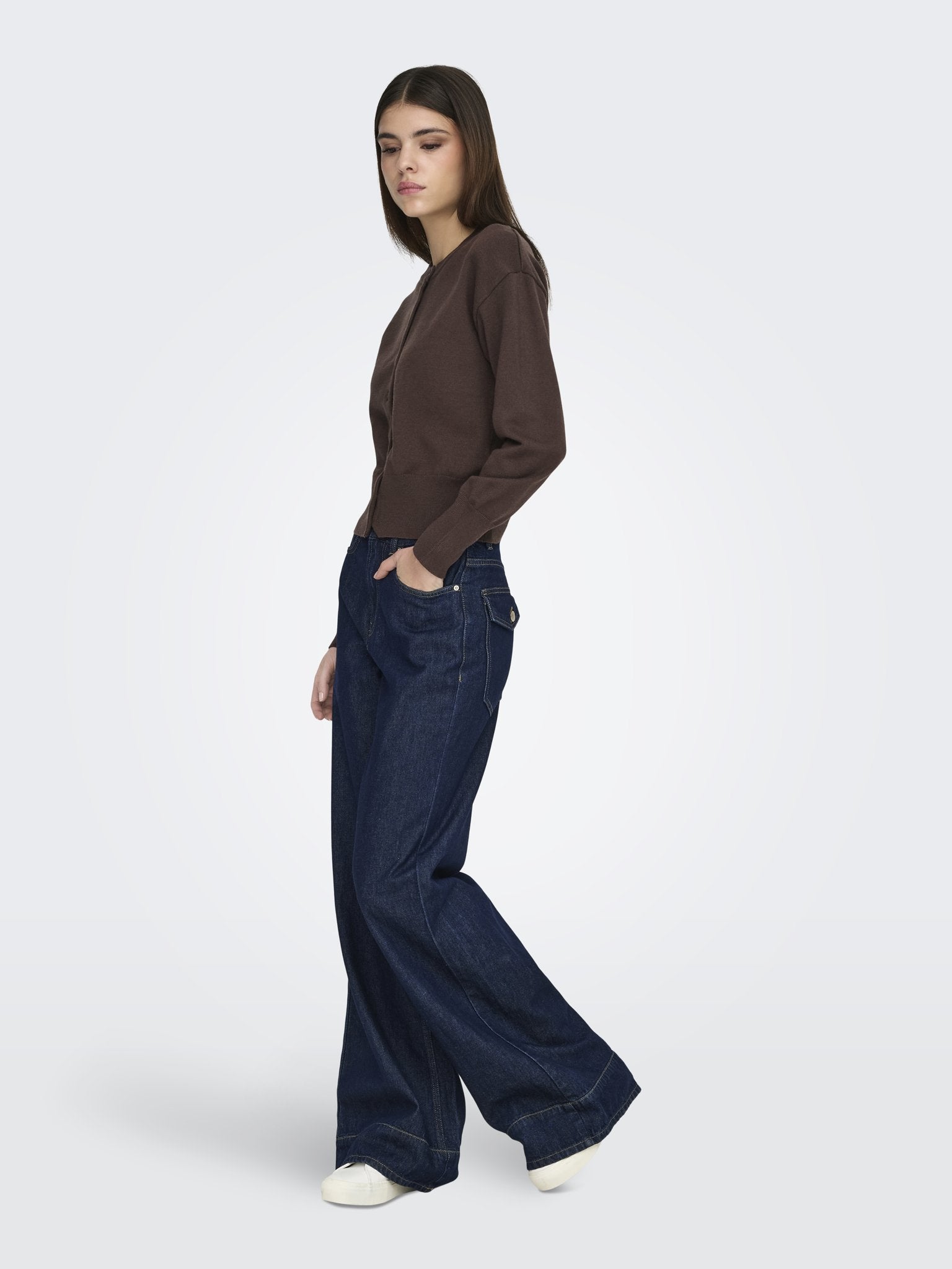 Only Damen Strickjacken Seal Brown/Dtm