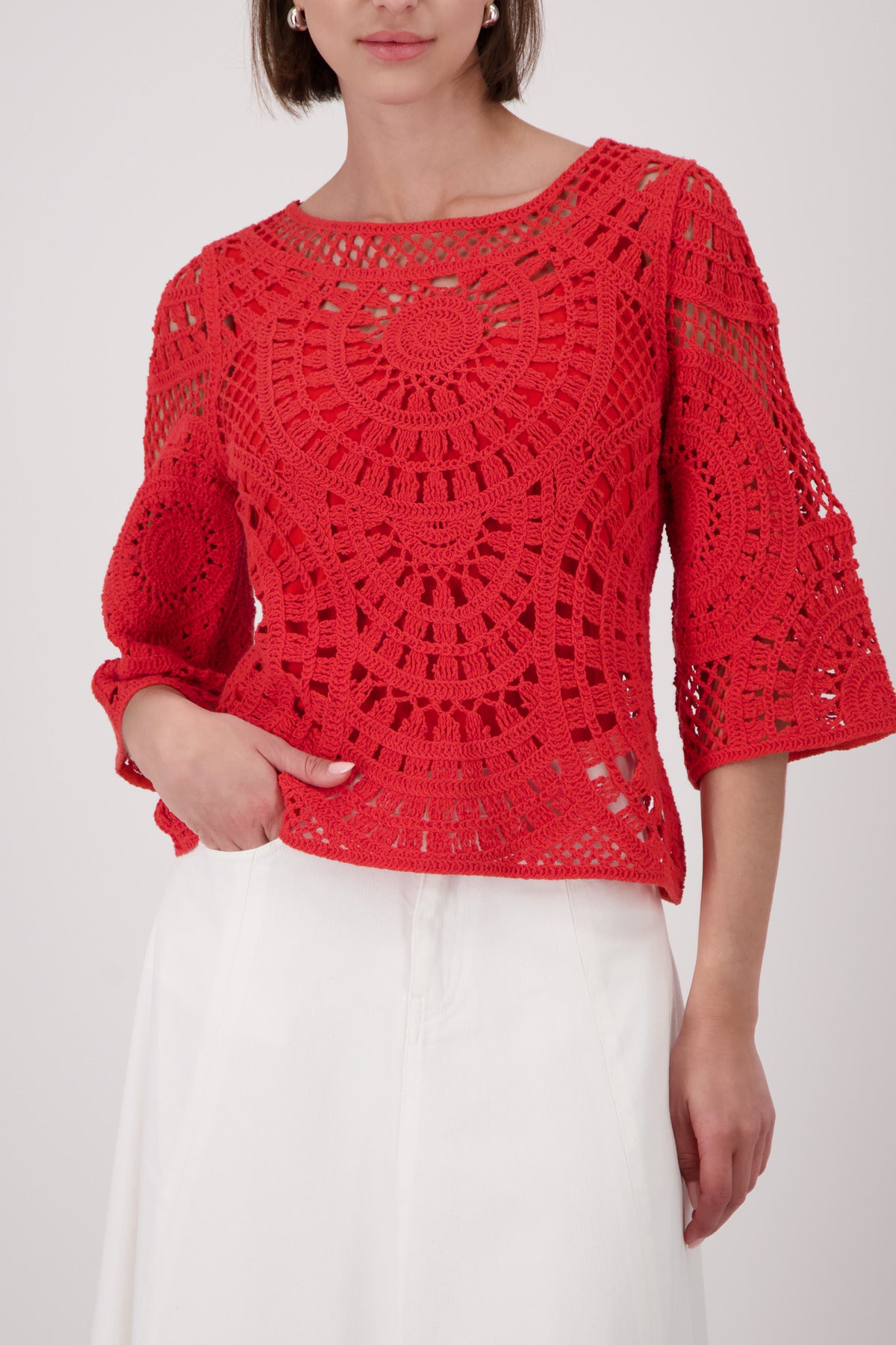 Monari Damen Pullover  Coral Red
