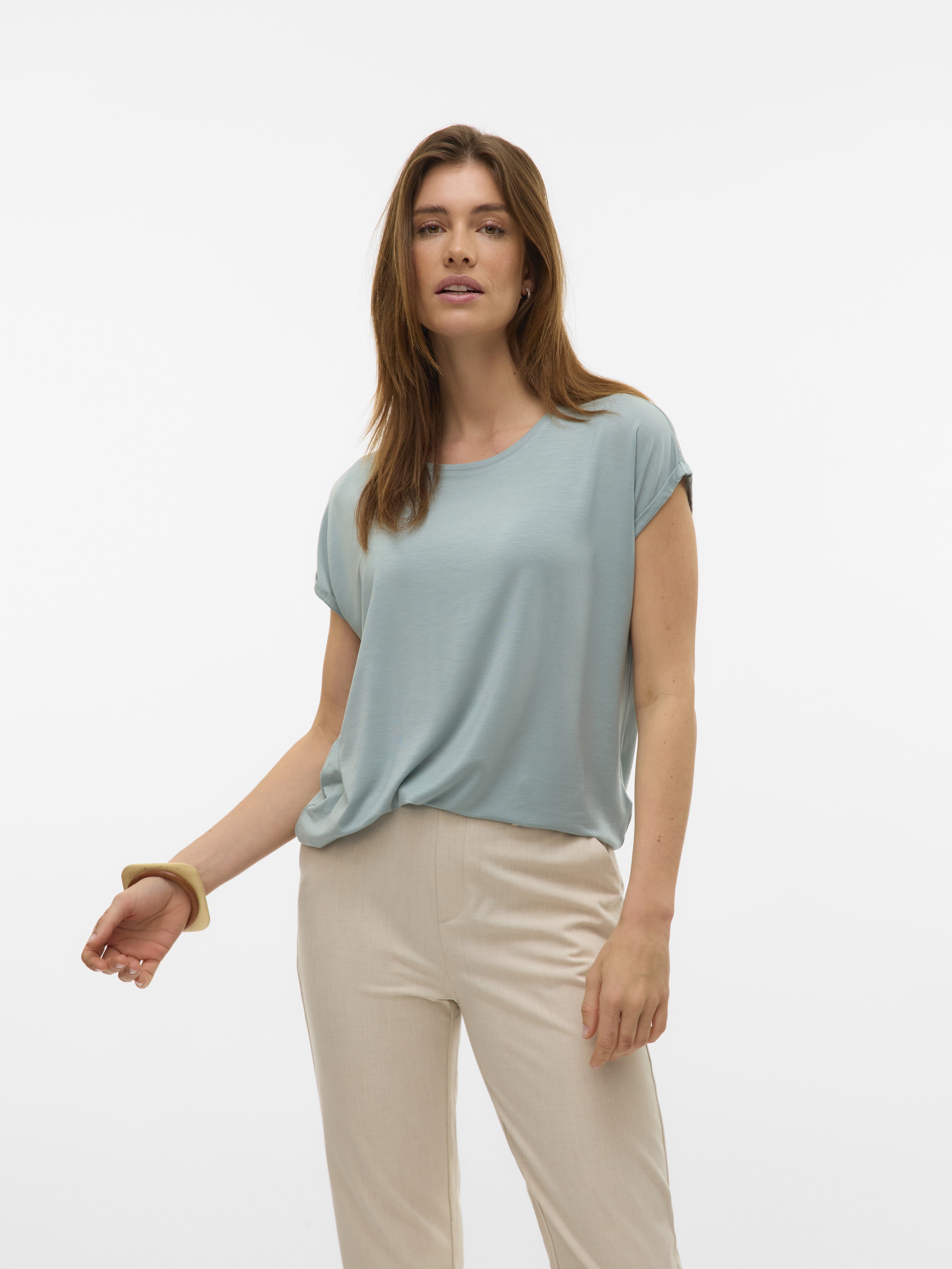 Vero Moda Damen T-Shirts Gray Mist