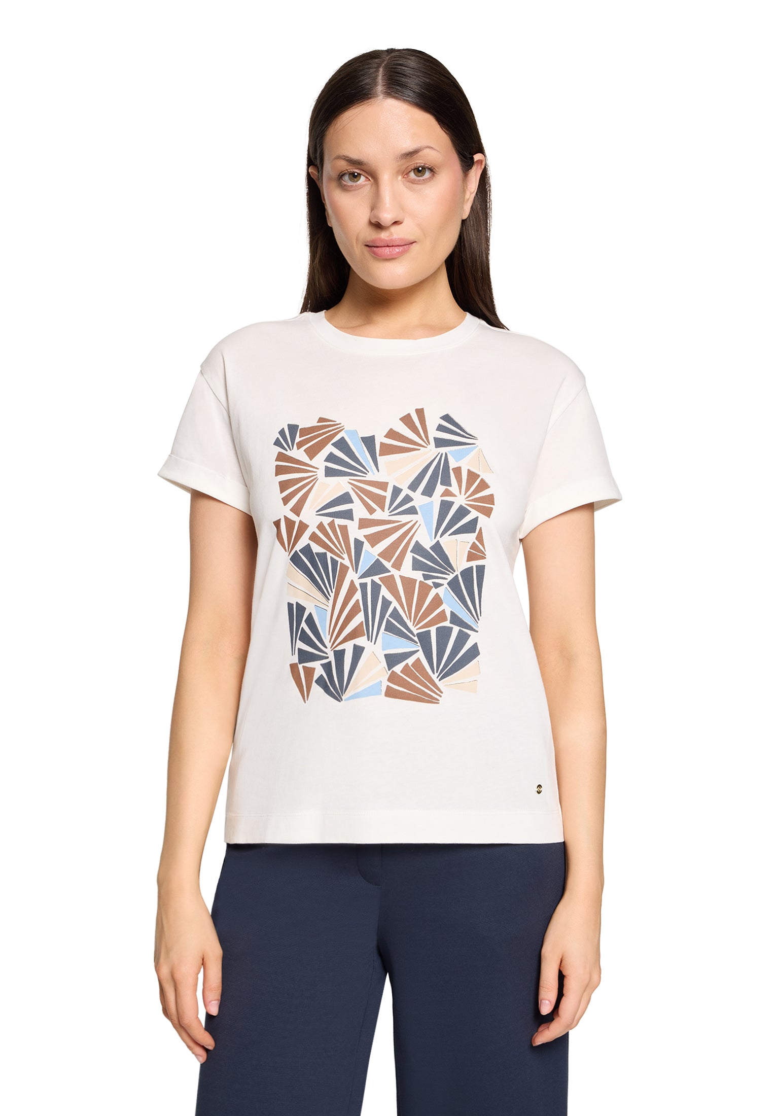 Betty & Co Damen T-Shirts Patch Cream/Bro