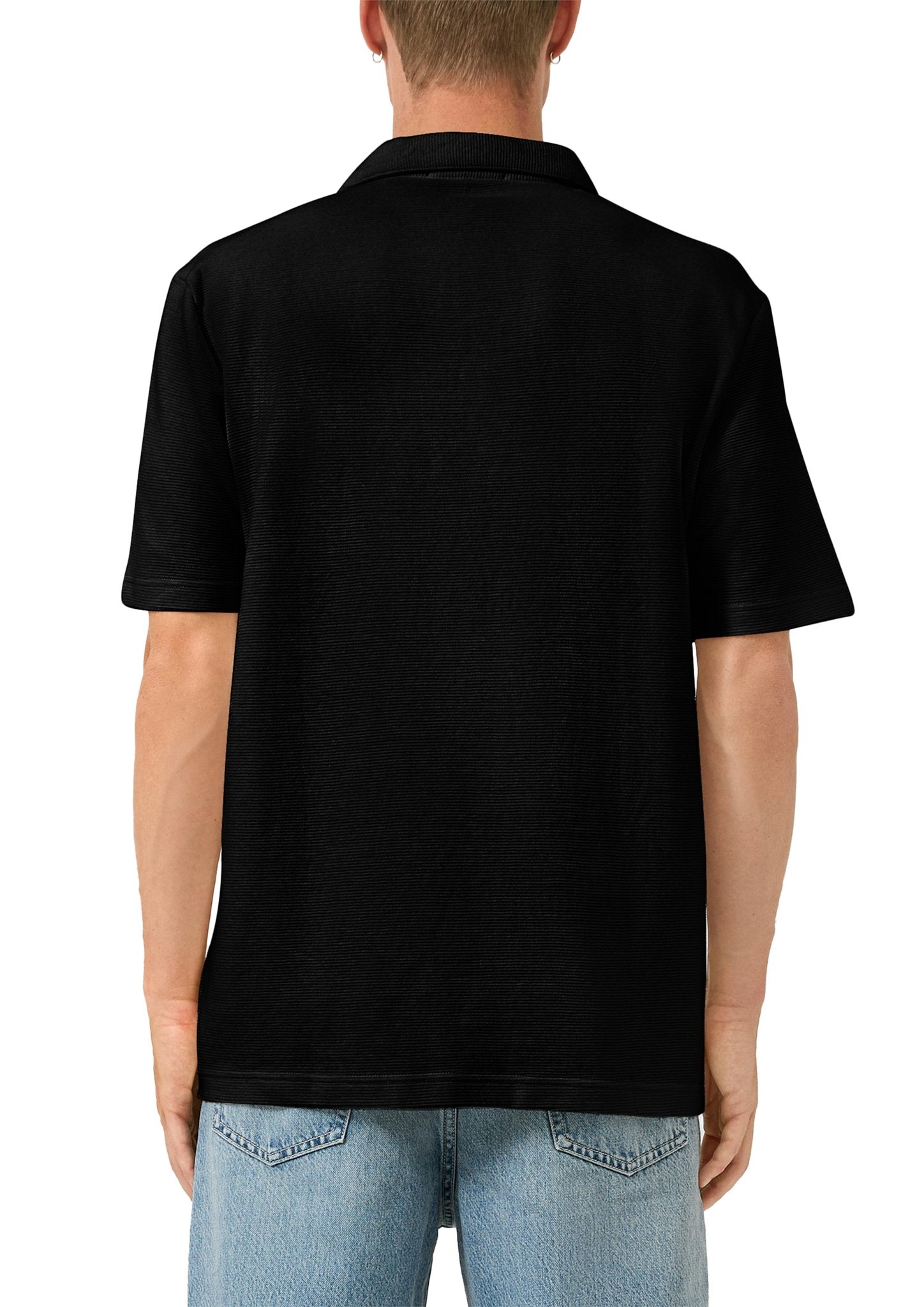 QS by S.Oliver Herren Polo-Shirts Grey/Black