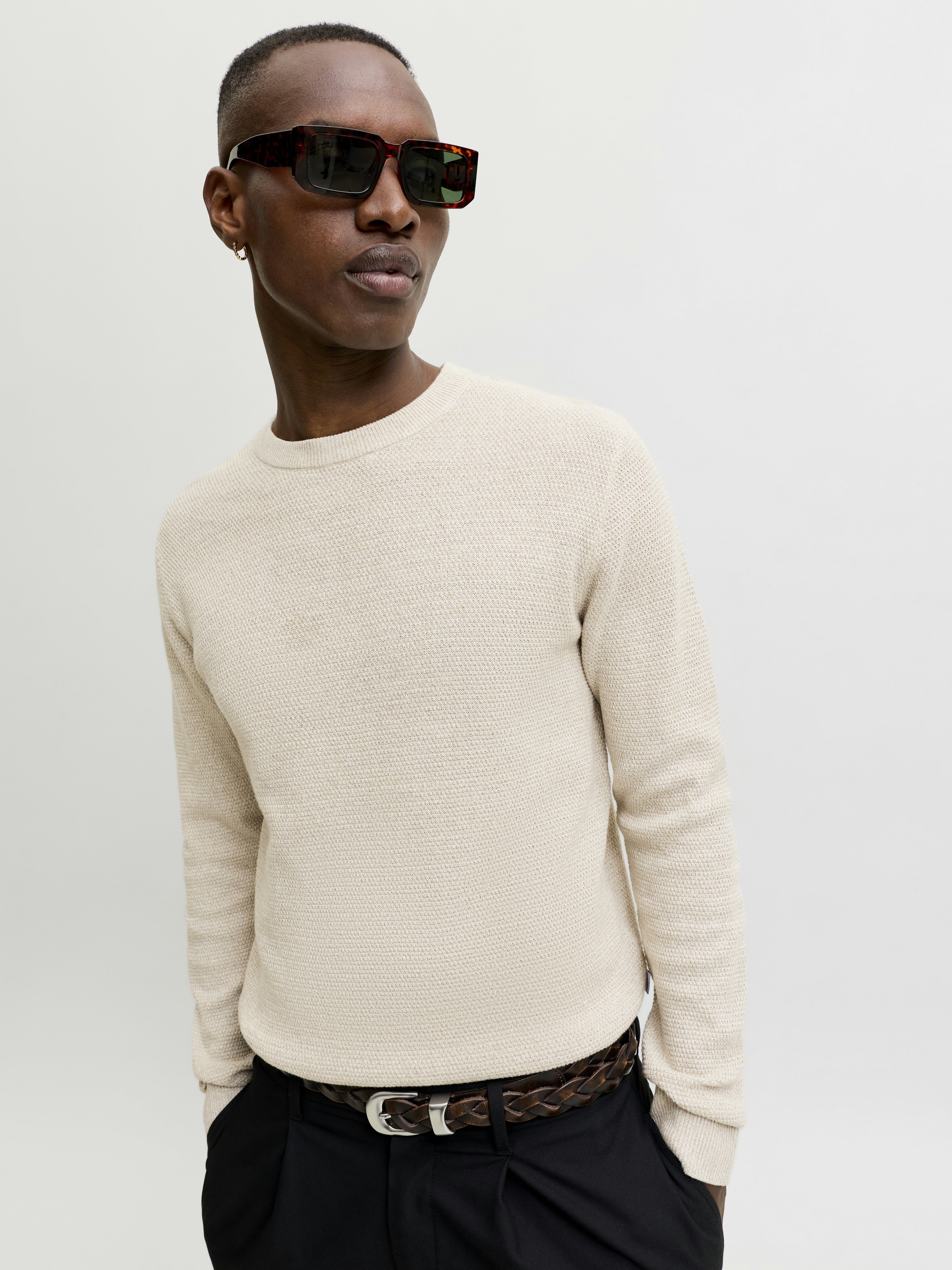 Jack & Jones Herren Pullover Greige/Twist