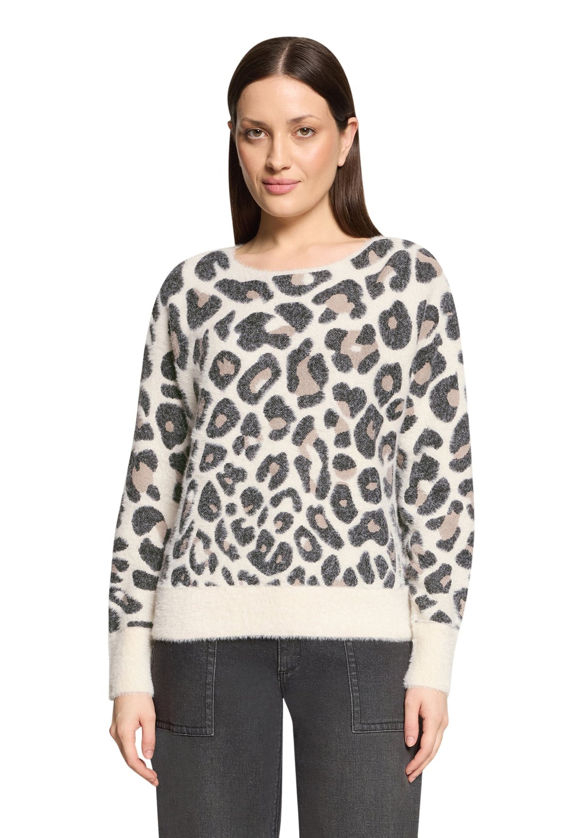 Betty & Co Damen Pullover Cream/Taupe