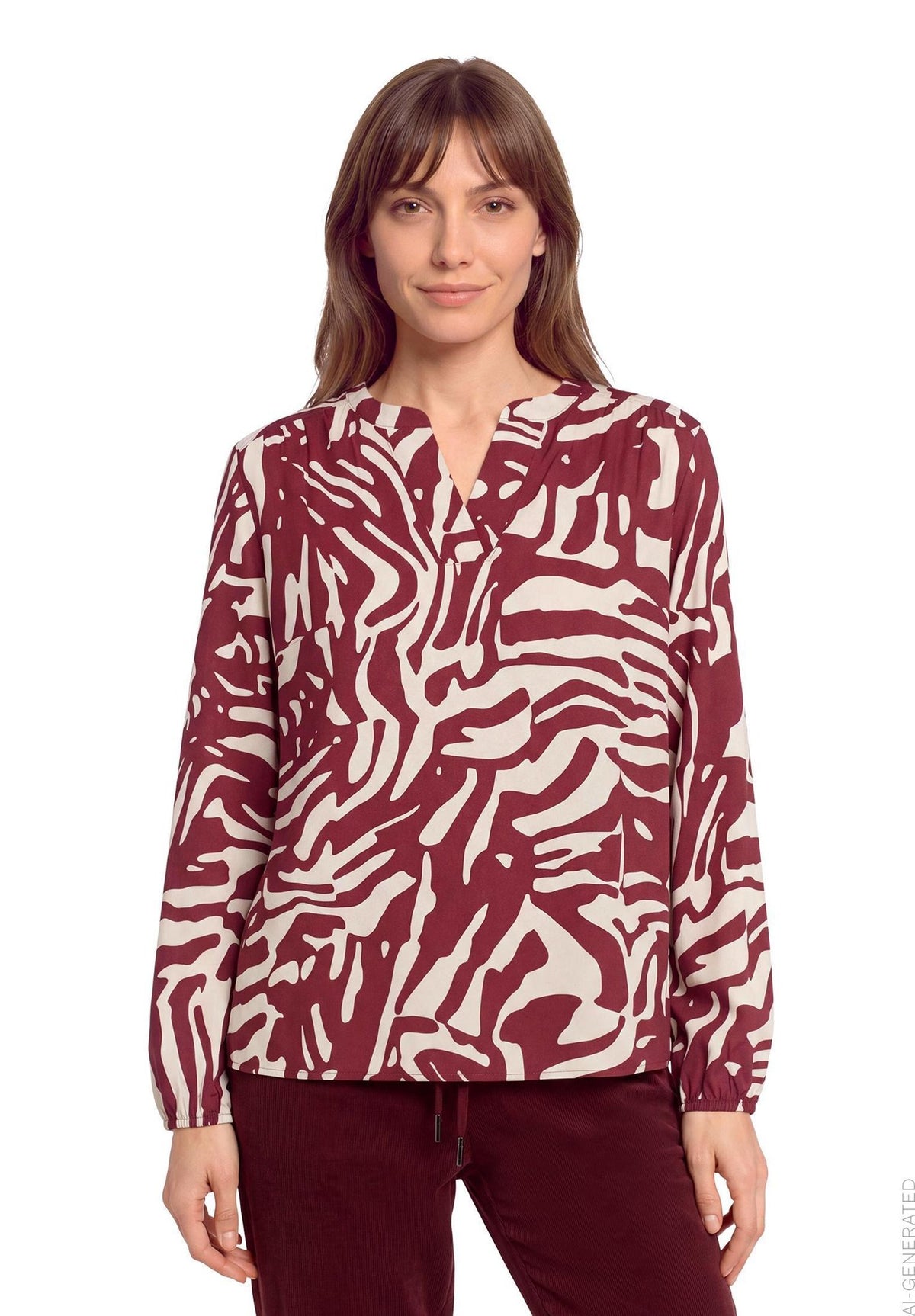 Betty & Co Damen Blusen kurz Nature/Dark Red