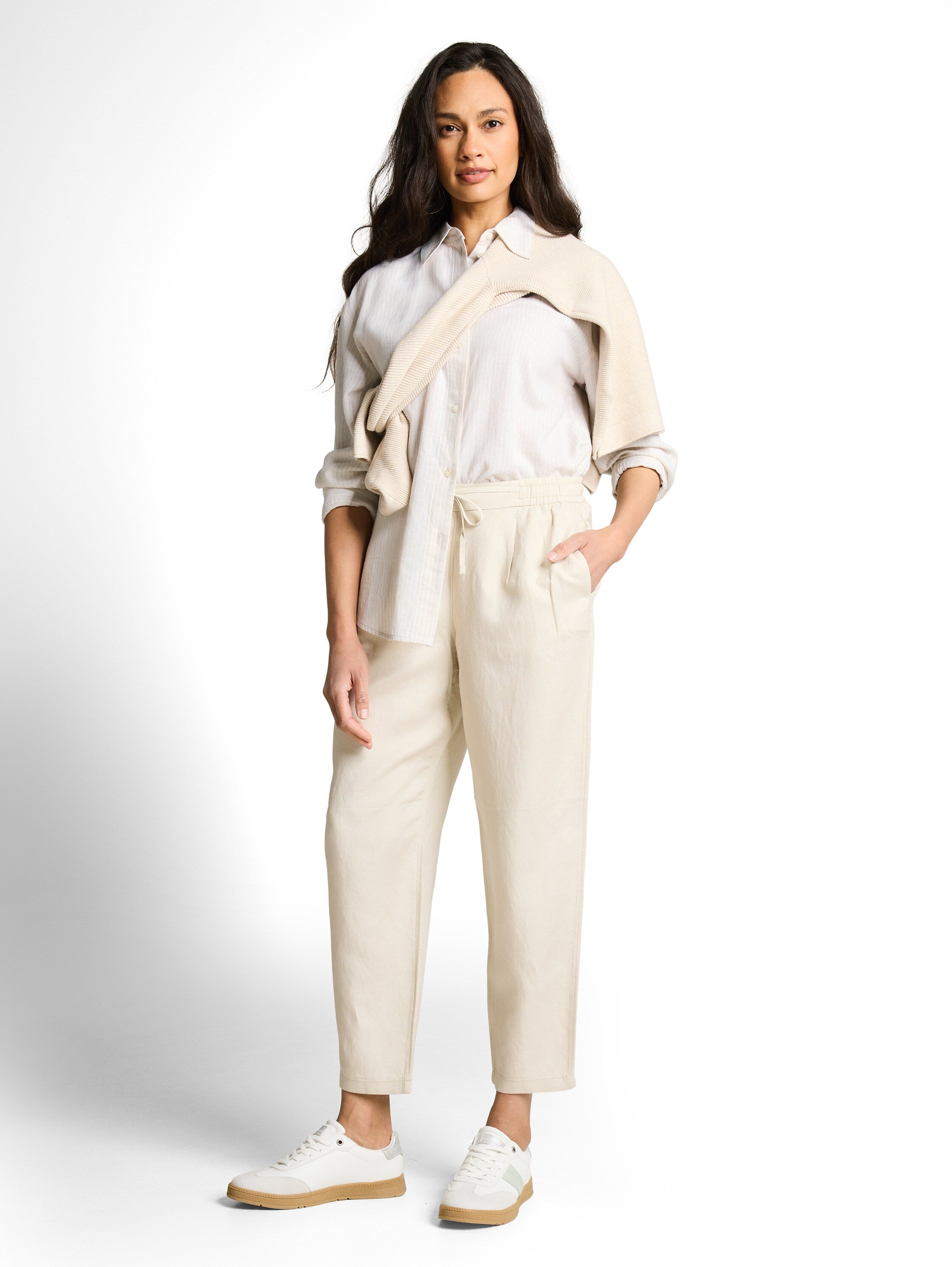 Tom Tailor Damen Blusen Taupe White Irr