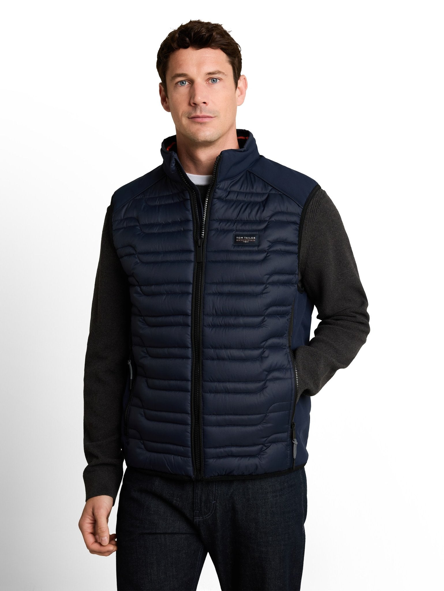 Tom Tailor Herren Westen Sky Captain Blu