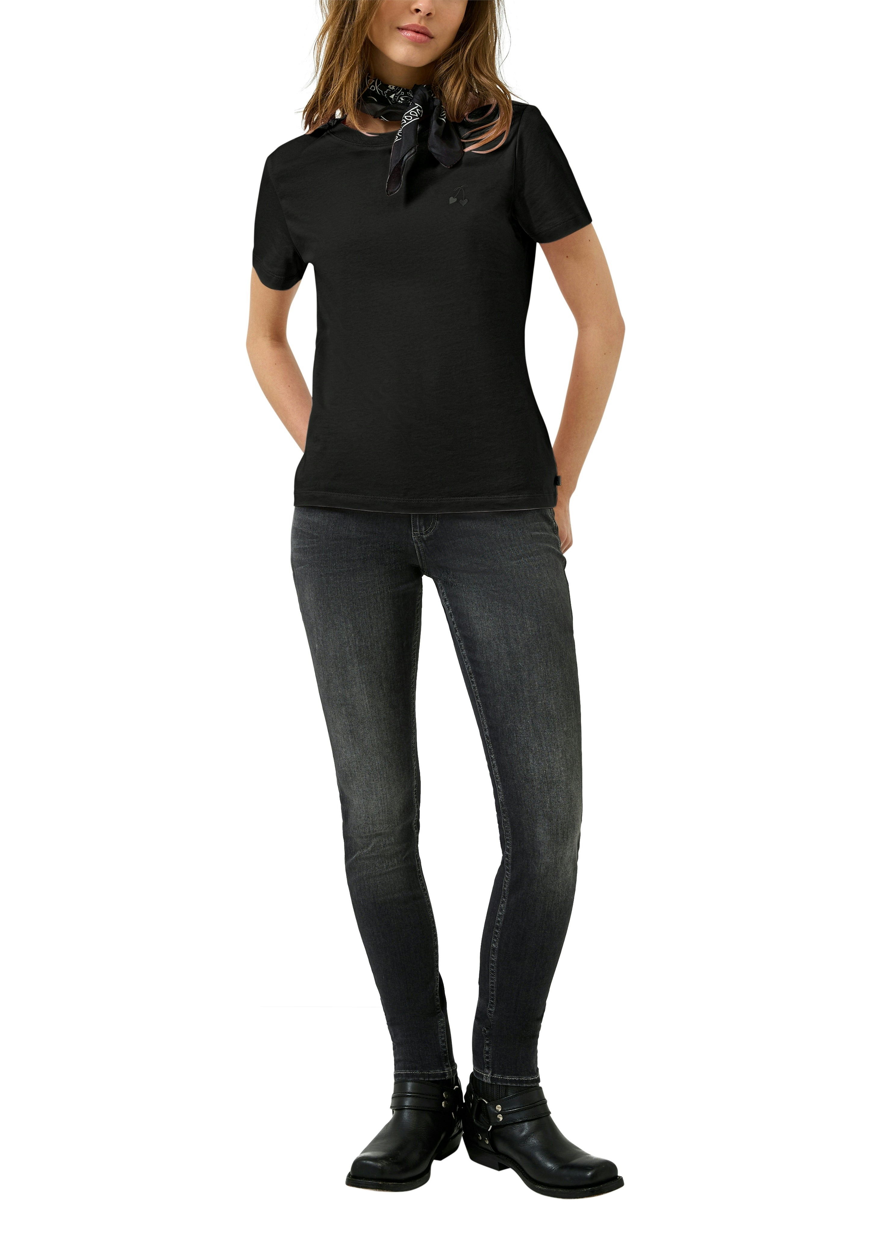 QS by S.Oliver Damen T-Shirts Grey/Black