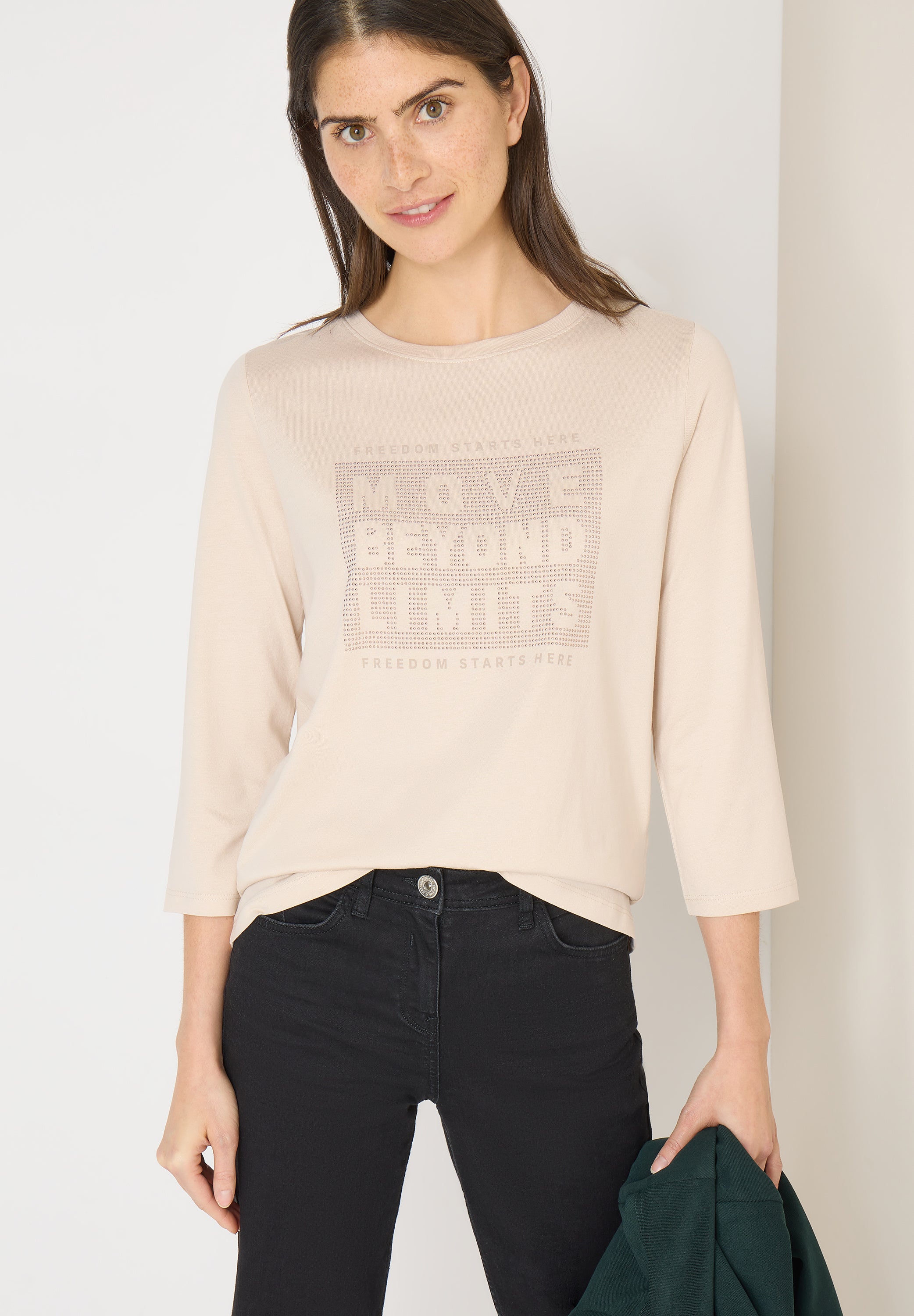 Cecil Damen T-Shirts Pearl Bei