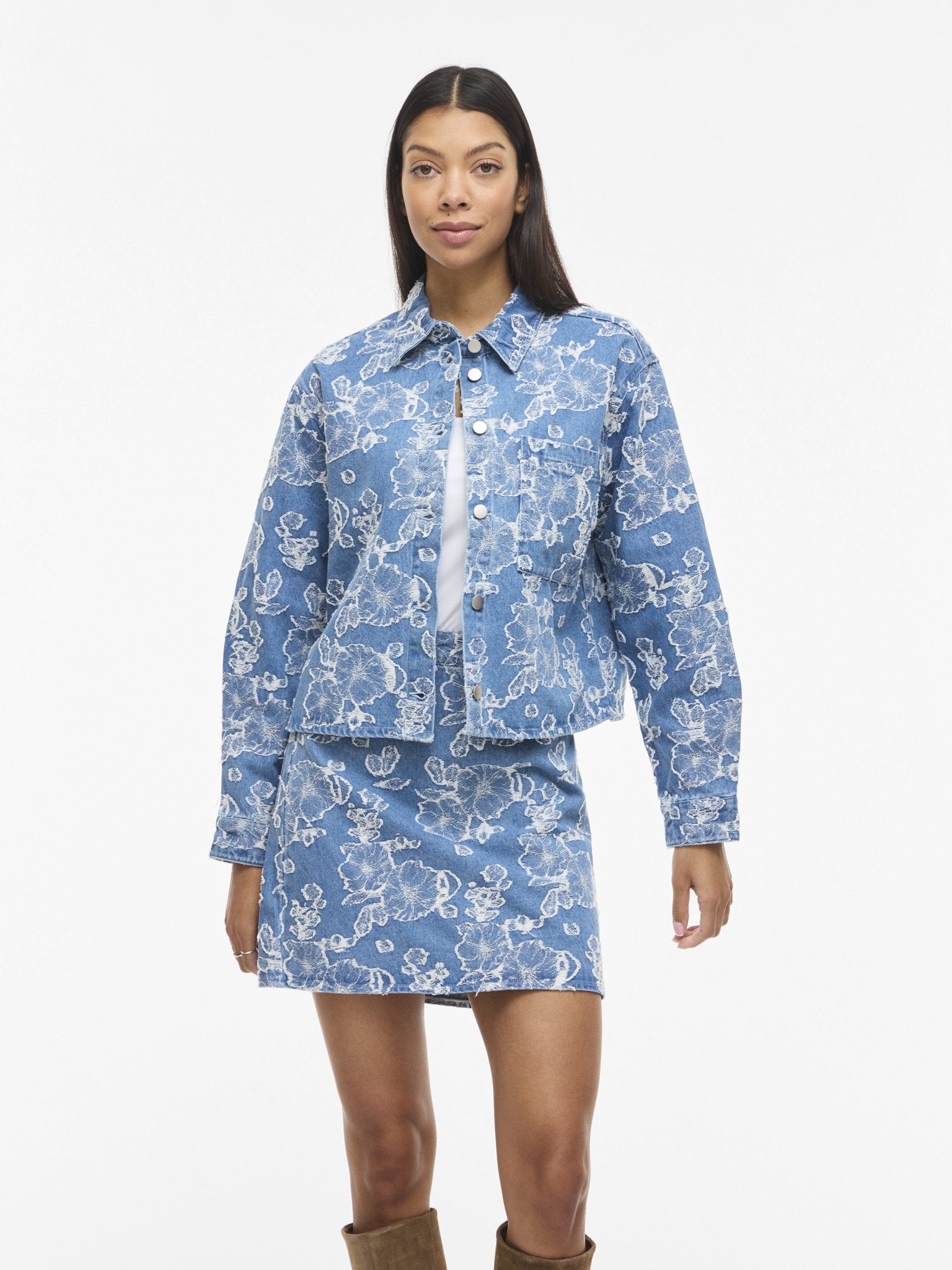 Vila Damen Jeansjacken Light Blue Deni
