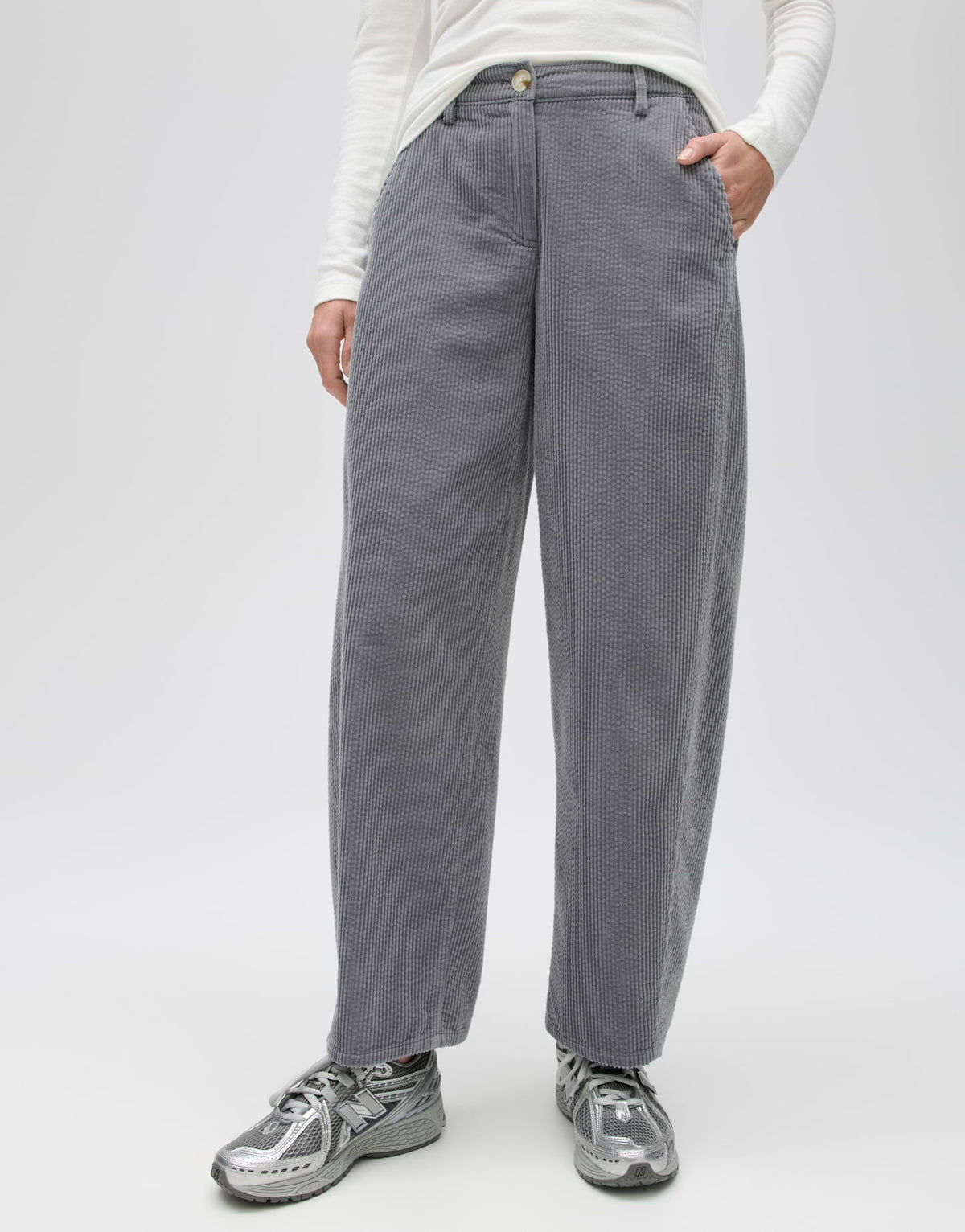 Opus Damen Hosen Quiet Grey