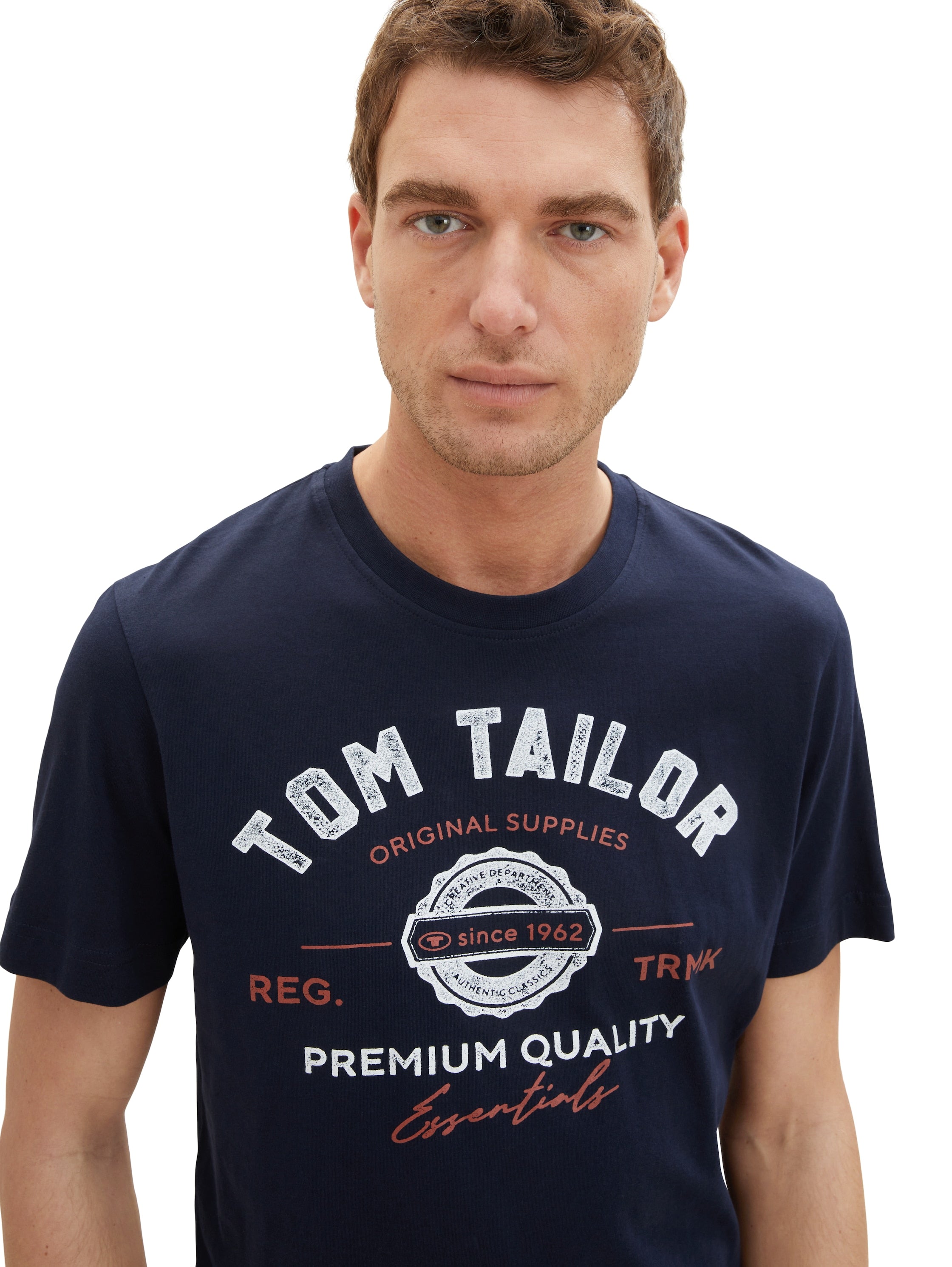 Tom Tailor Herren T-Shirts kurz Sky Captain Blu