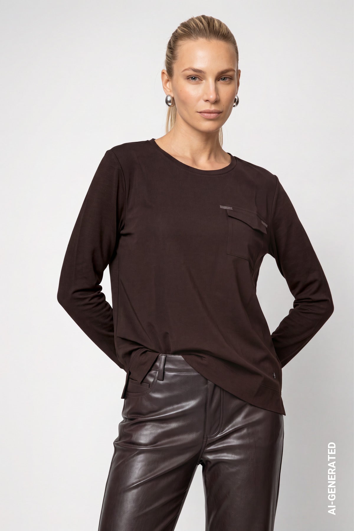 Monari Damen T-Shirts Black Coffe