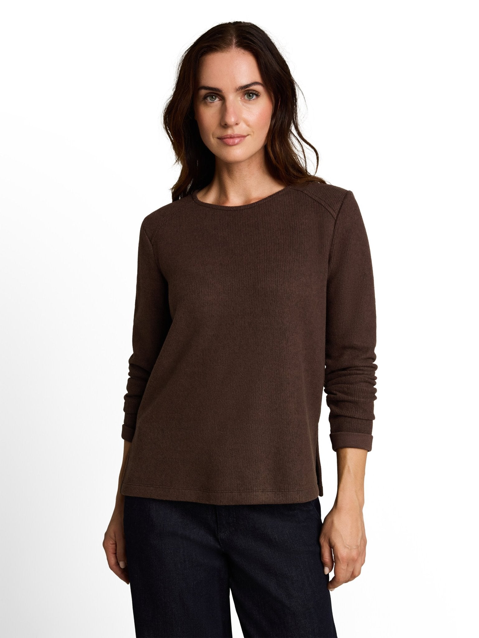 Tom Tailor Damen Sweatshirts Java Dark Brown