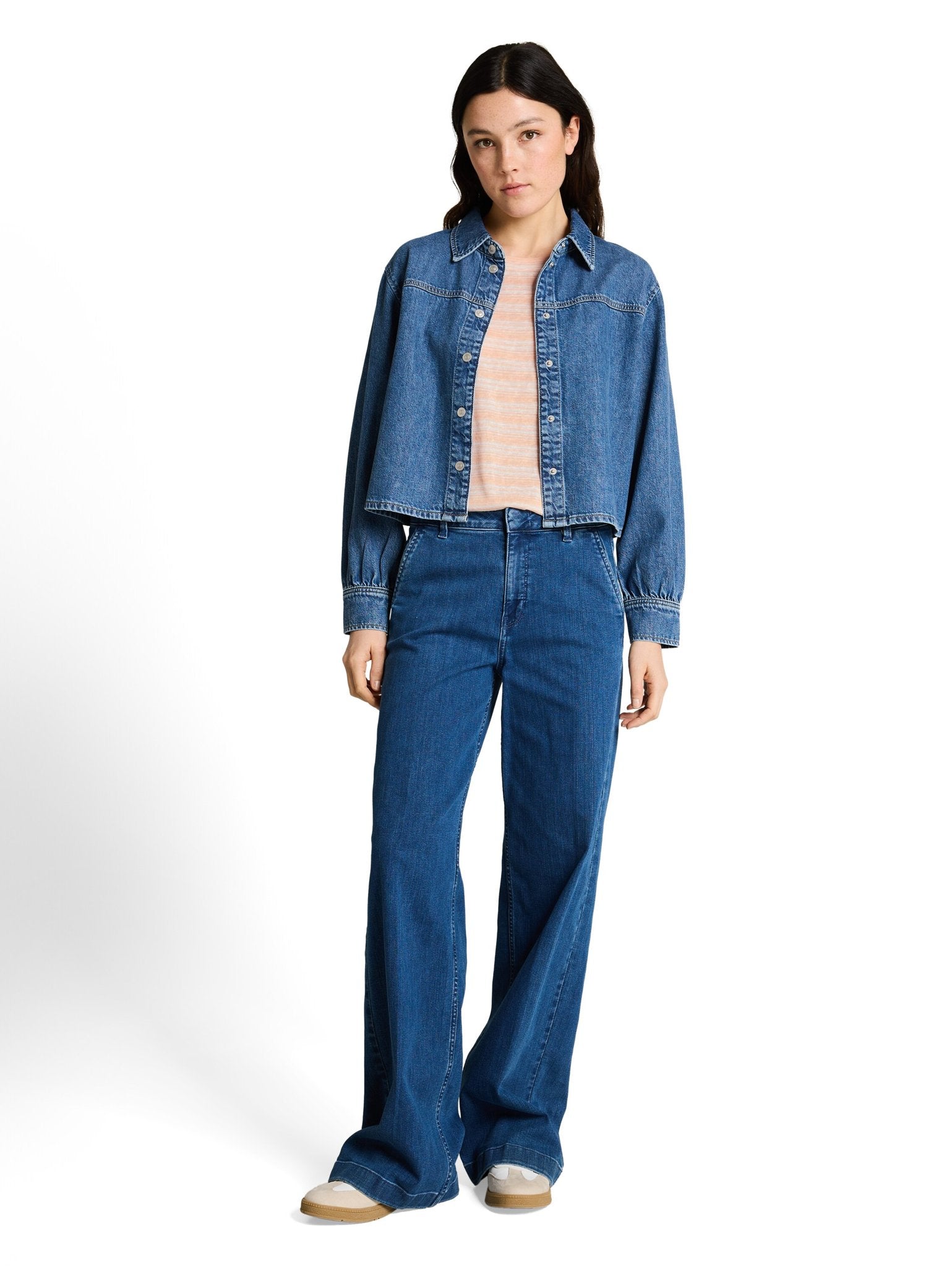 Tom Tailor denim Damen T-Shirts Apricot White G