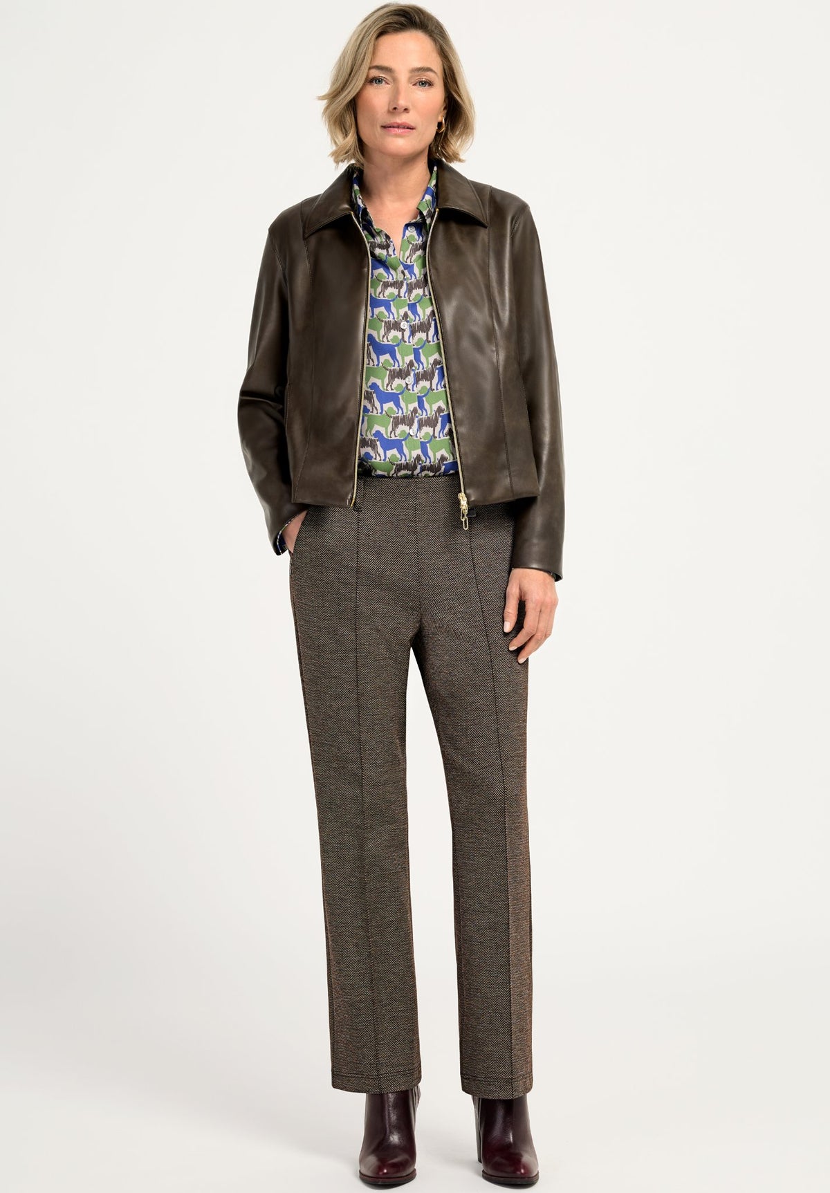 Bianca Damen Hosen Brown Mix