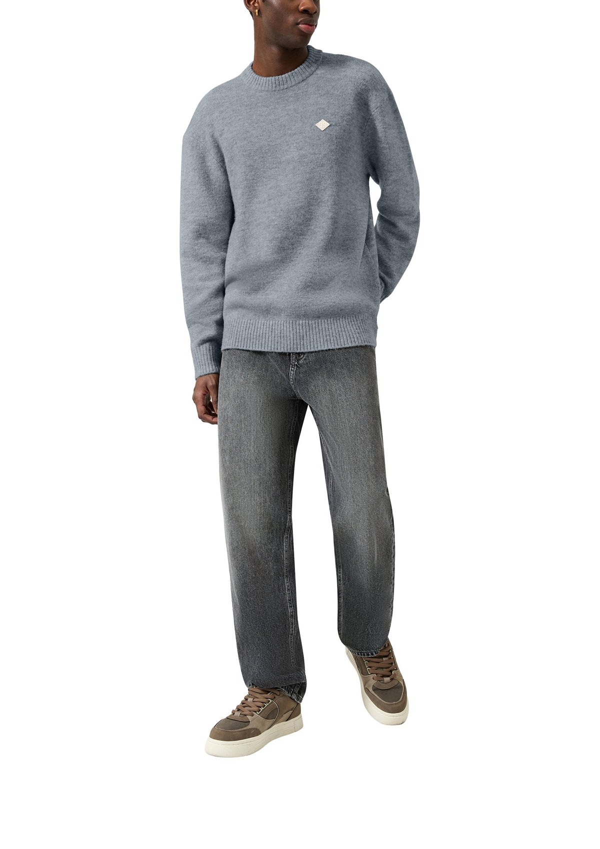 QS by S.Oliver Herren Pullover  Grey/Black