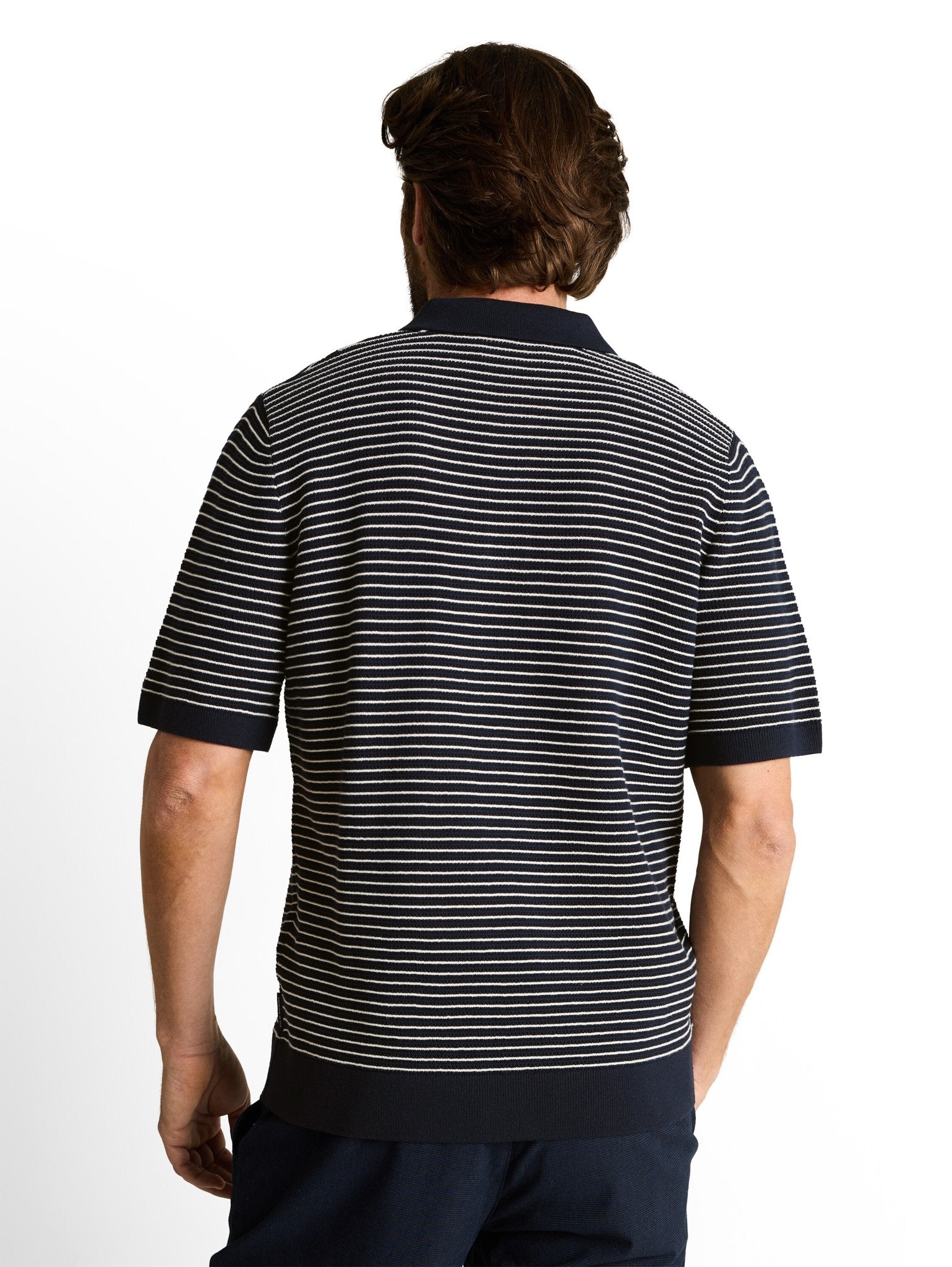 Tom Tailor Herren Polo-Shirts Navy Offwhite S