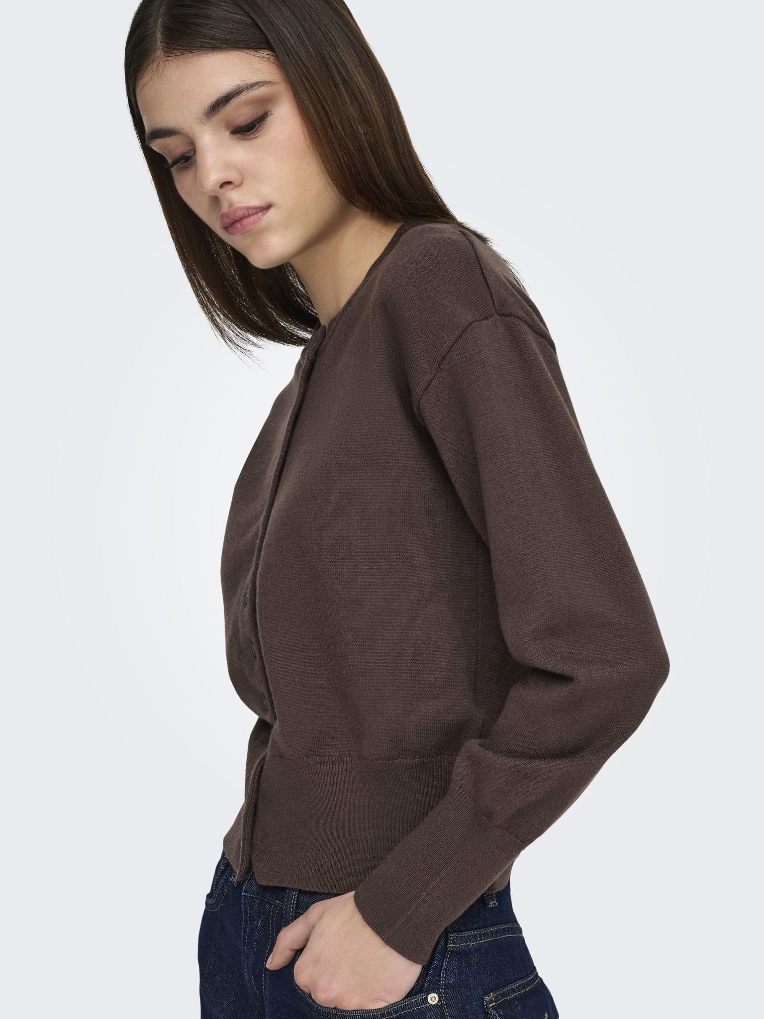Only Damen Strickjacken Seal Brown/Dtm