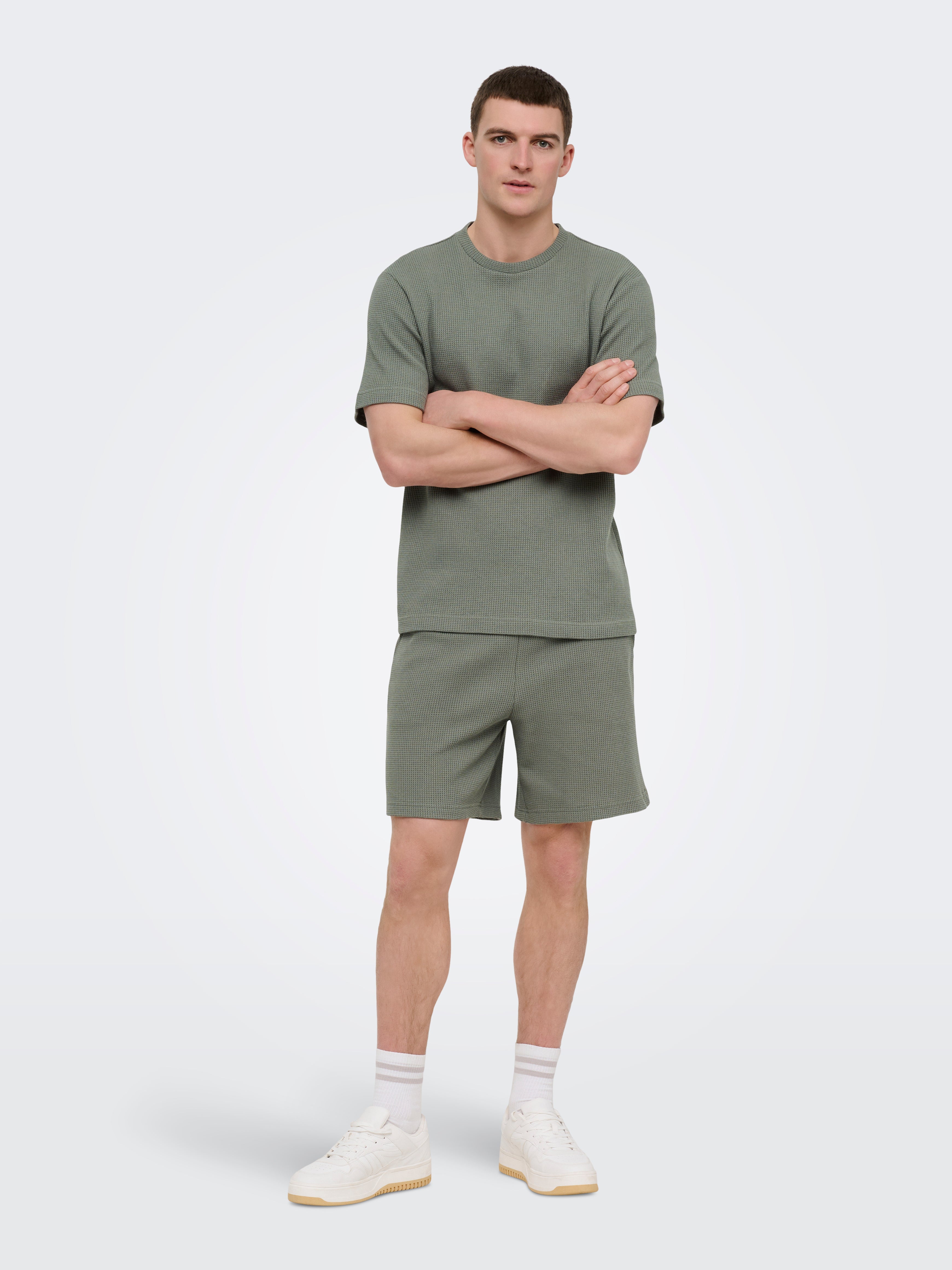 Only & Sons Herren T-Shirts kurz Castor Gray