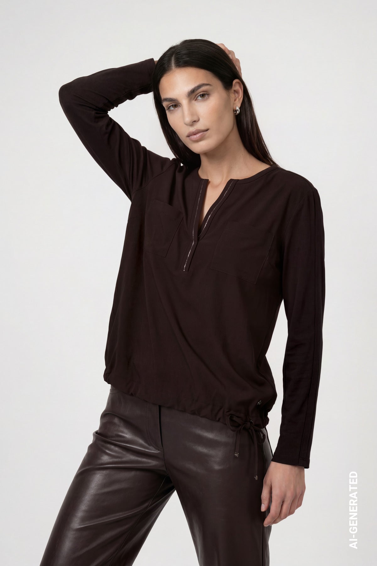 Monari Damen T-Shirts  Black Coffe