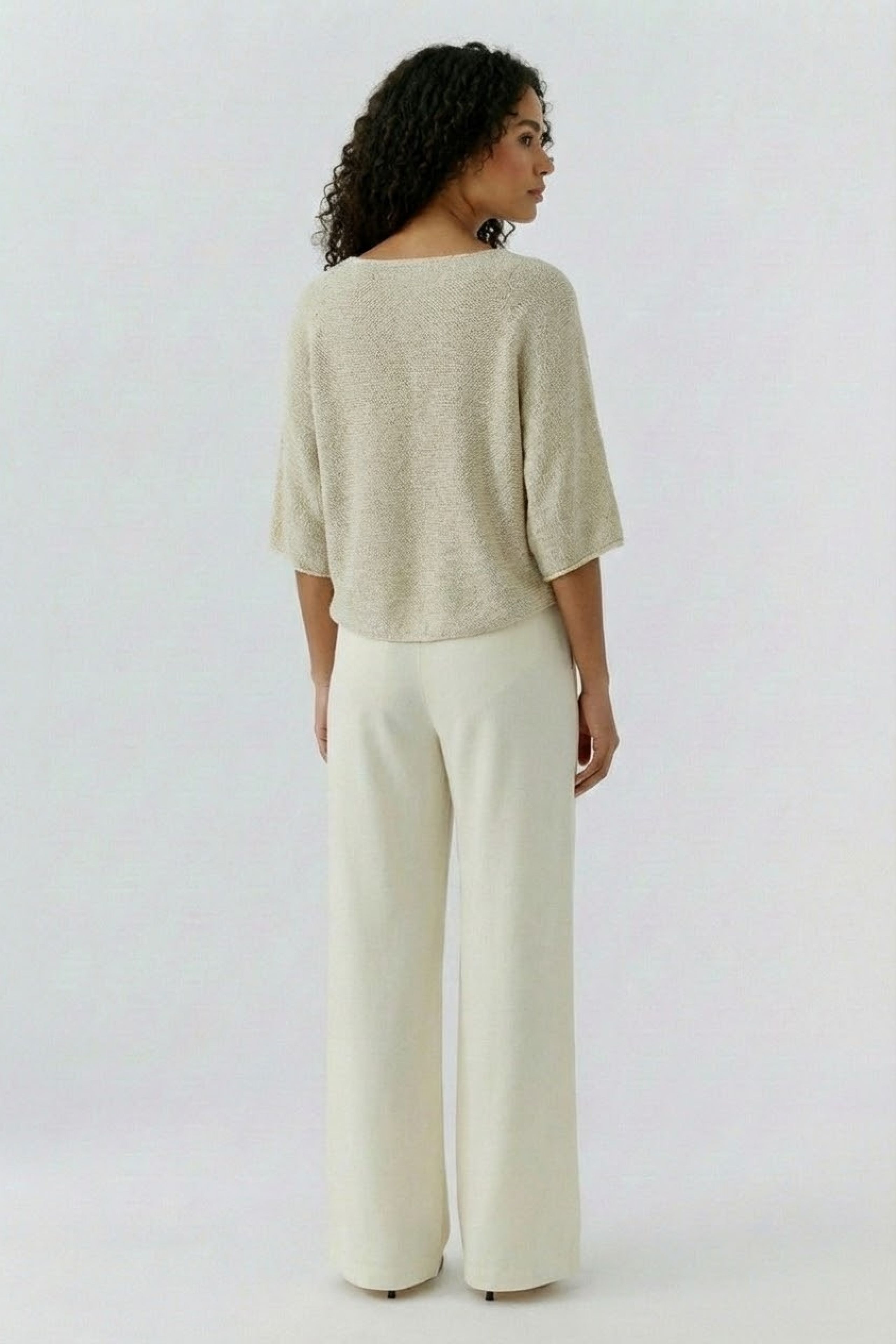 Oui Damen Pullover  Biscuit