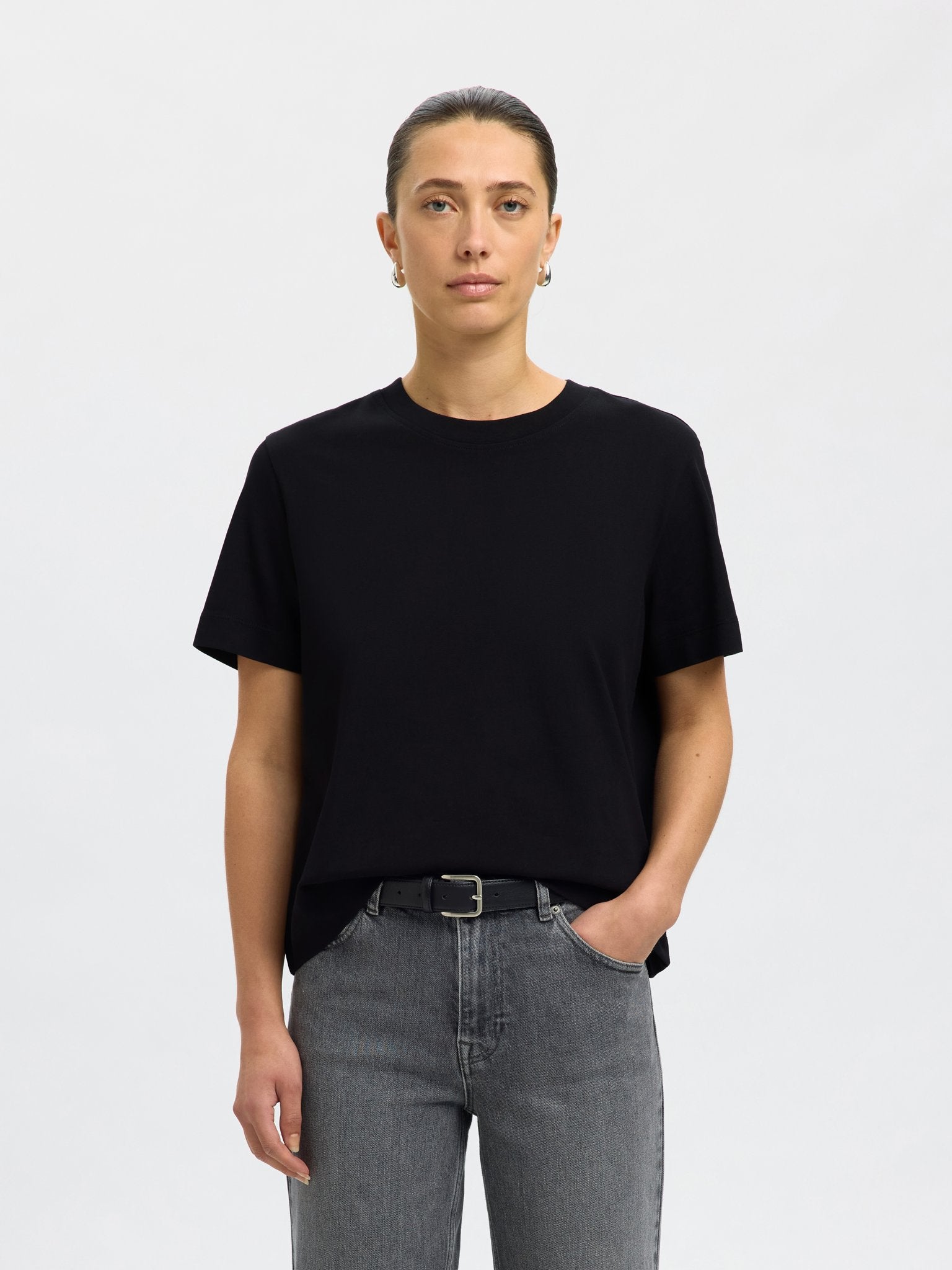 Selected Femme Damen T-Shirts Black