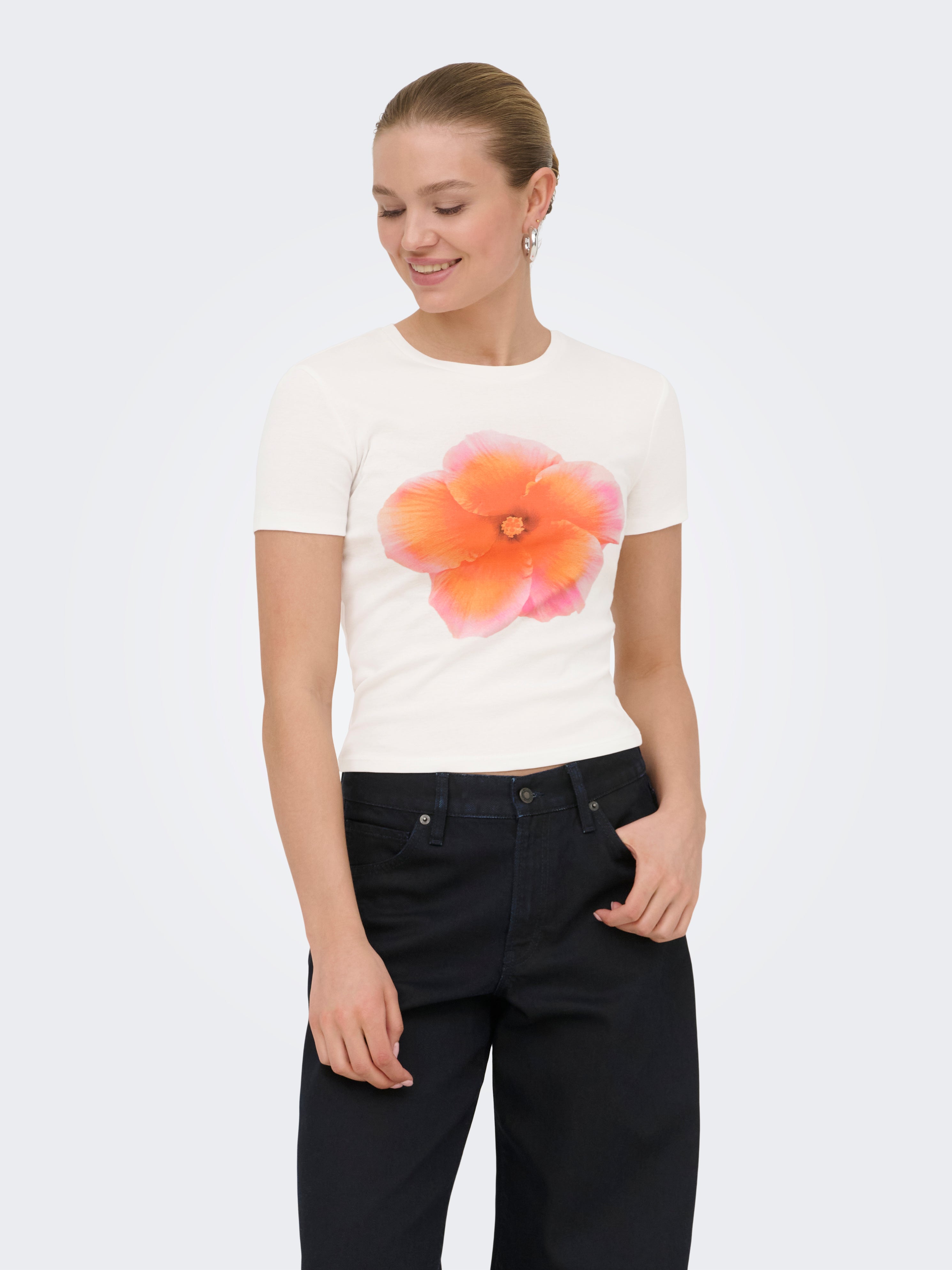Only Damen T-Shirts Cloud Dancer/Pr