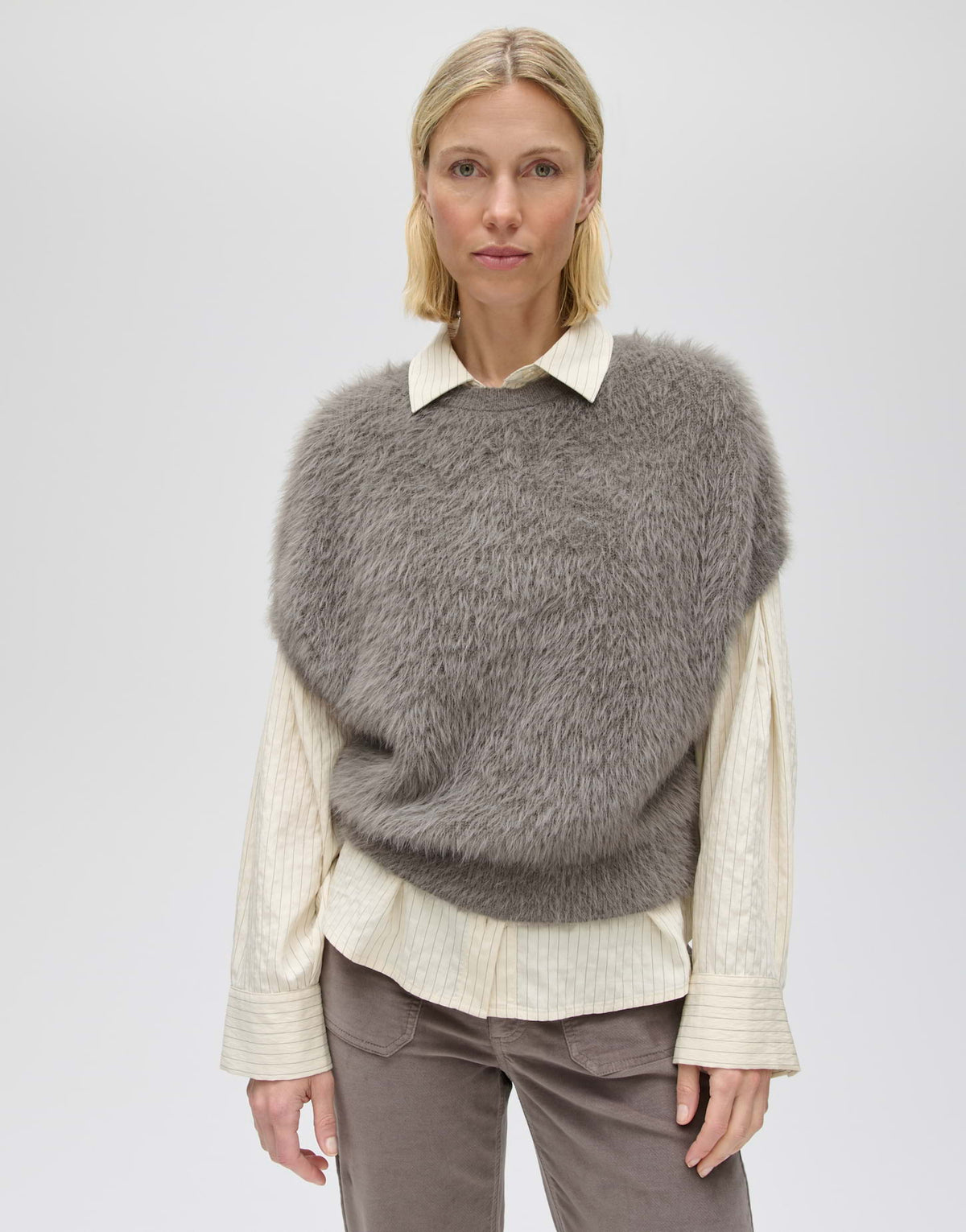 Opus Damen Pullover Warm Greige