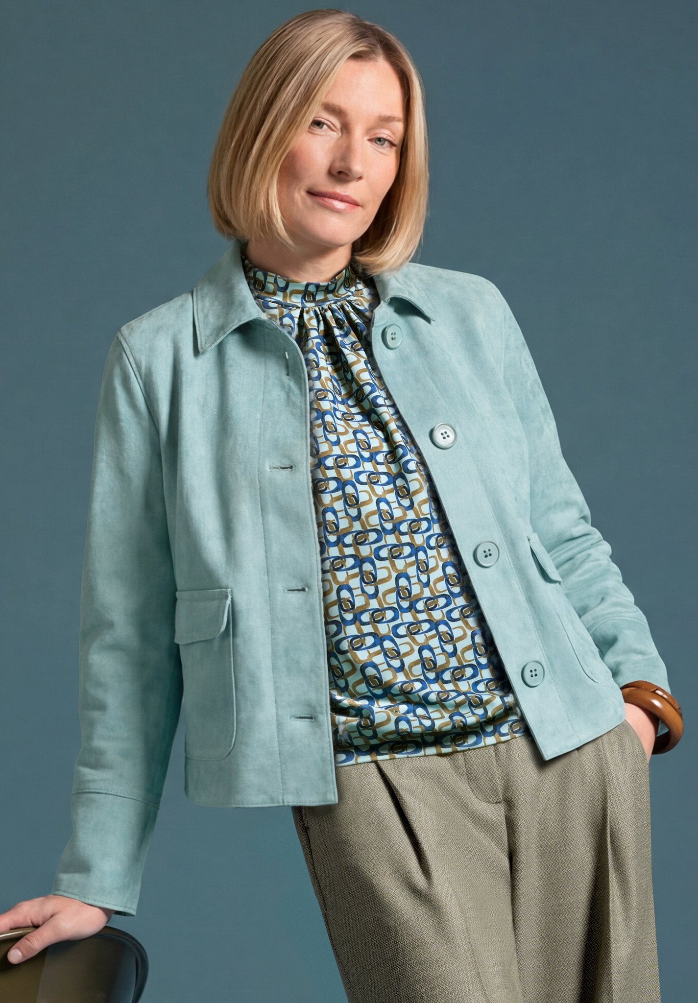 Bianca Damen Blazer Stone Blue