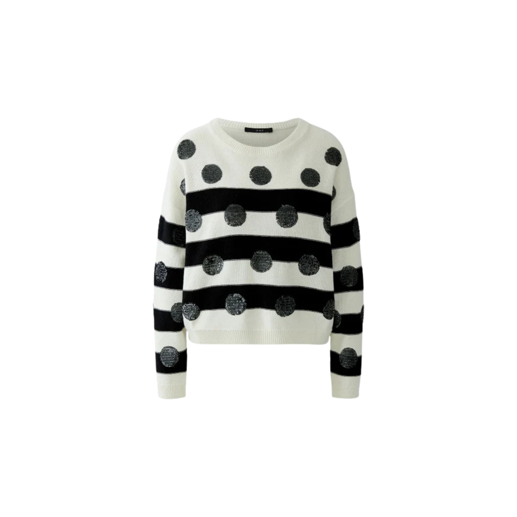 Oui Damen Pullover  White Blac
