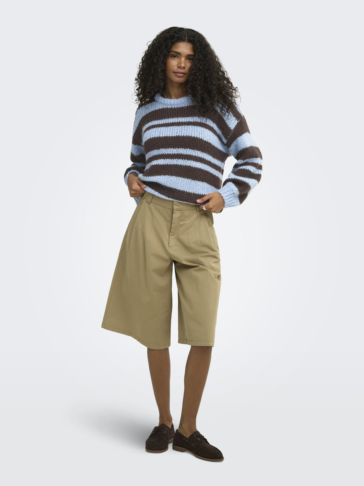 Only Damen Pullover Dusty Blue/Bloc