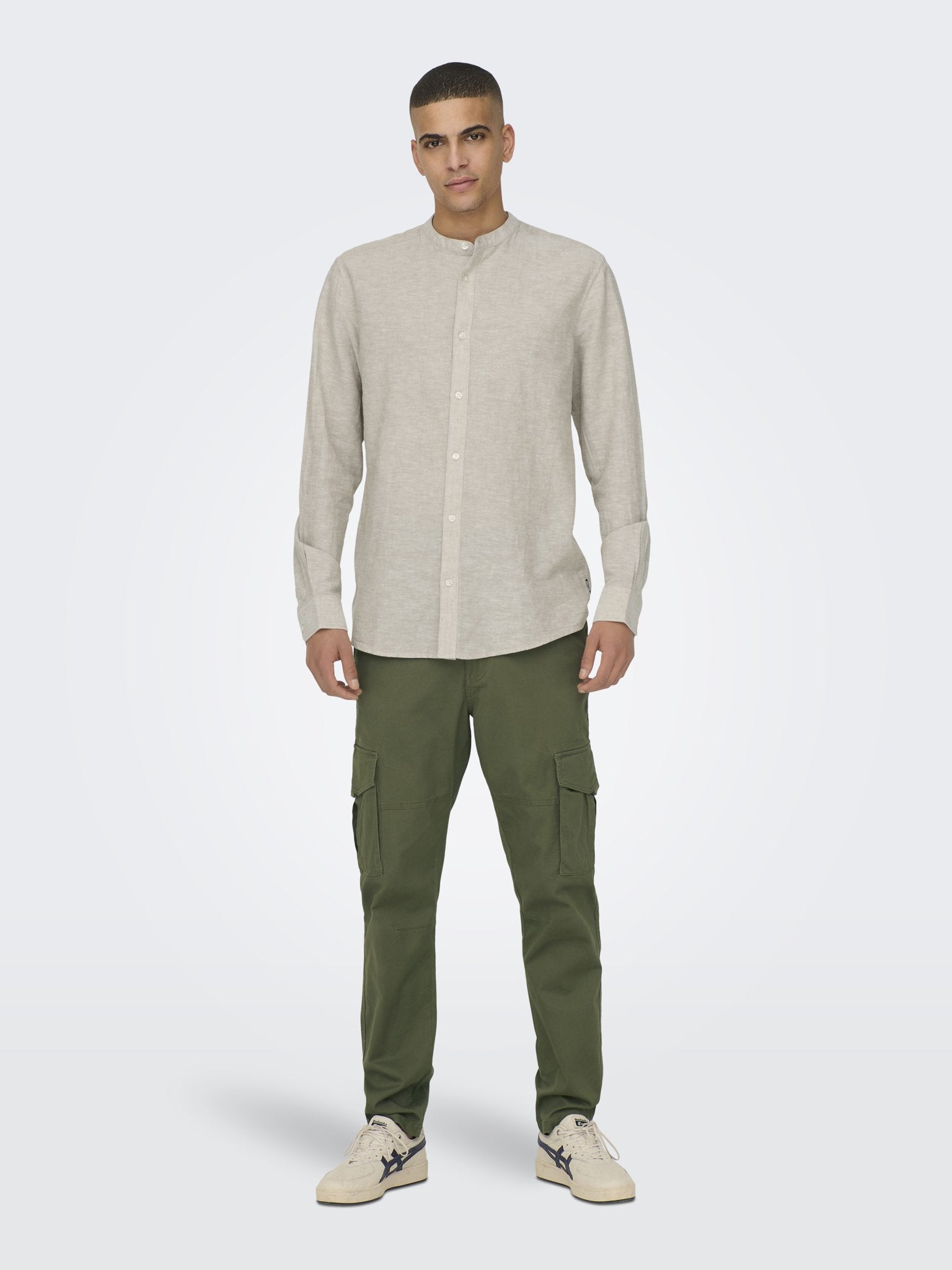 Only & Sons Herren Hemden lang Chinchilla