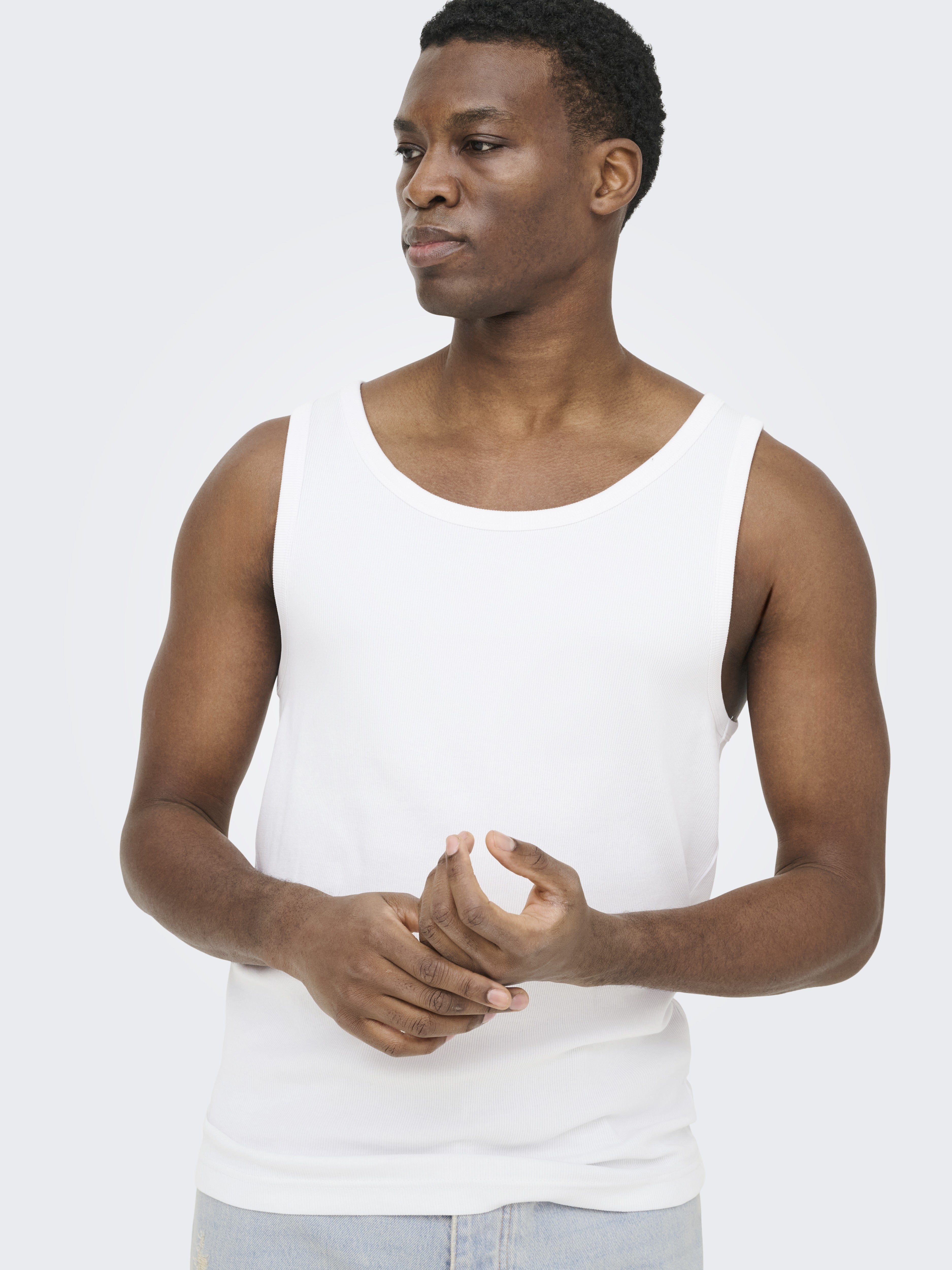 Only & Sons Herren T-Shirts kurz Bright White
